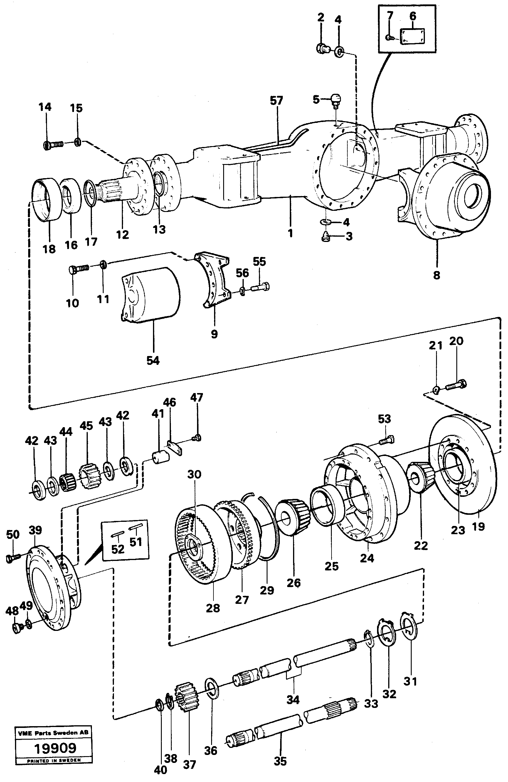 Схема запчастей Volvo L50 - 59731 Planet shaft, front L50 L50 S/N -6400/-60300 USA