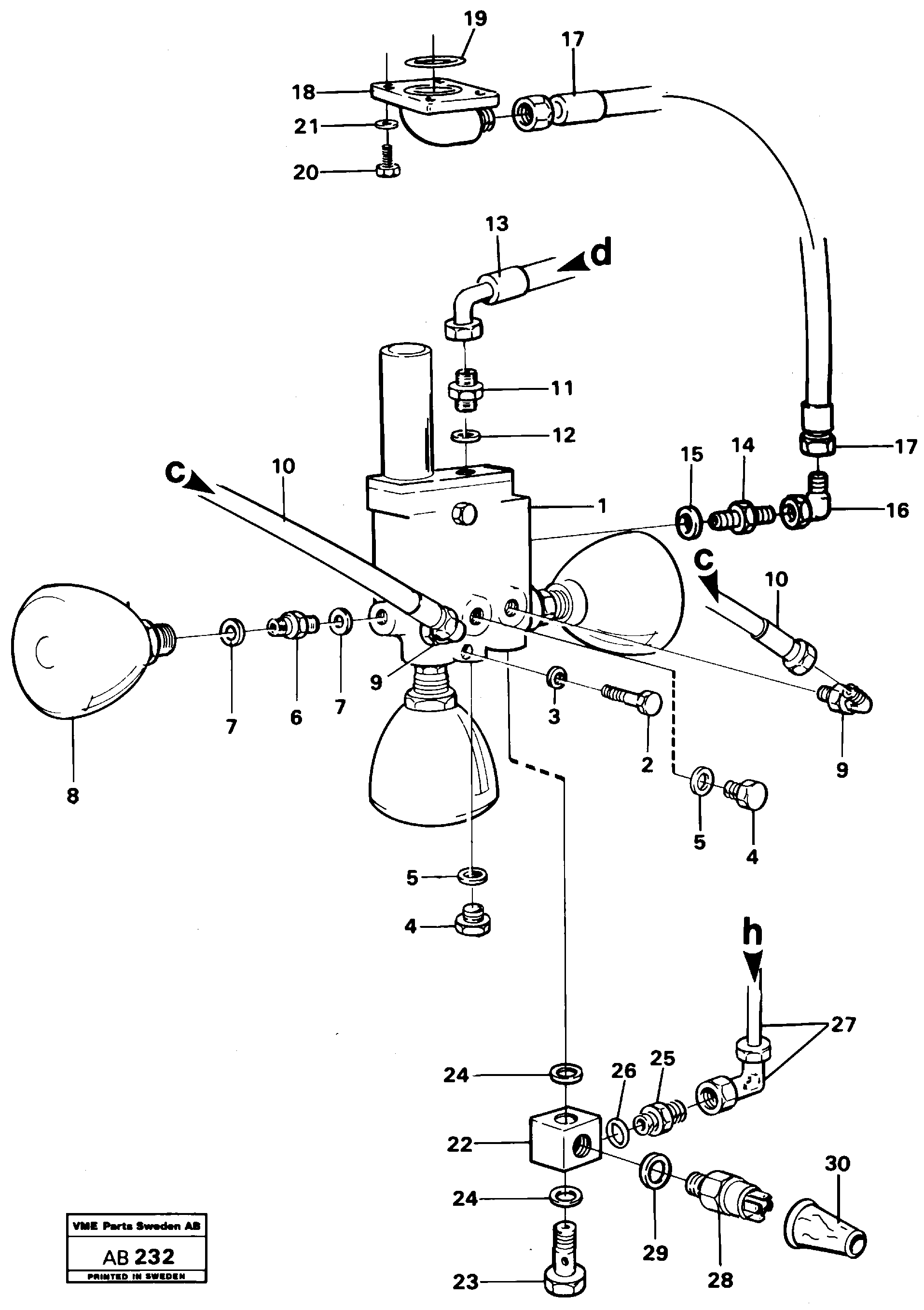 Схема запчастей Volvo L50 - 55947 Relief valve with fitting parts L50 L50 S/N 6401- / 60301- USA