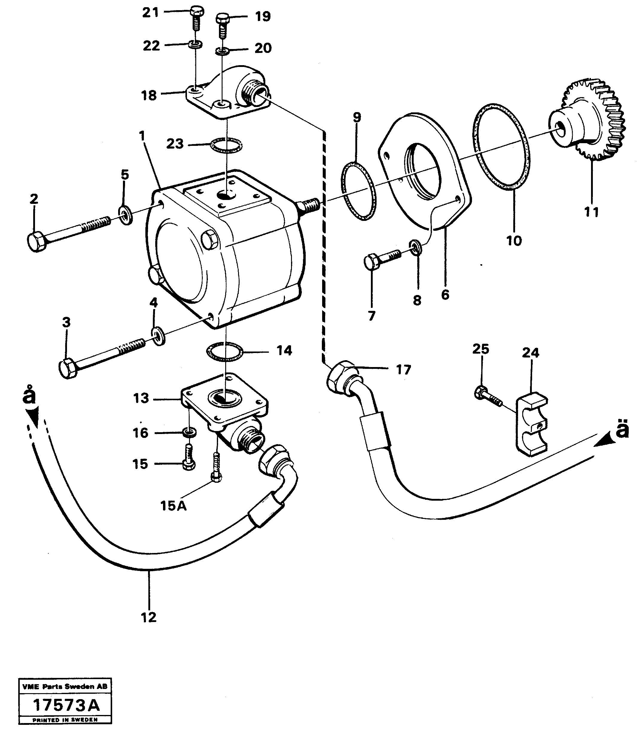 Схема запчастей Volvo L50 - 48394 Pump with fitting parts L50 L50 S/N -6400/-60300 USA