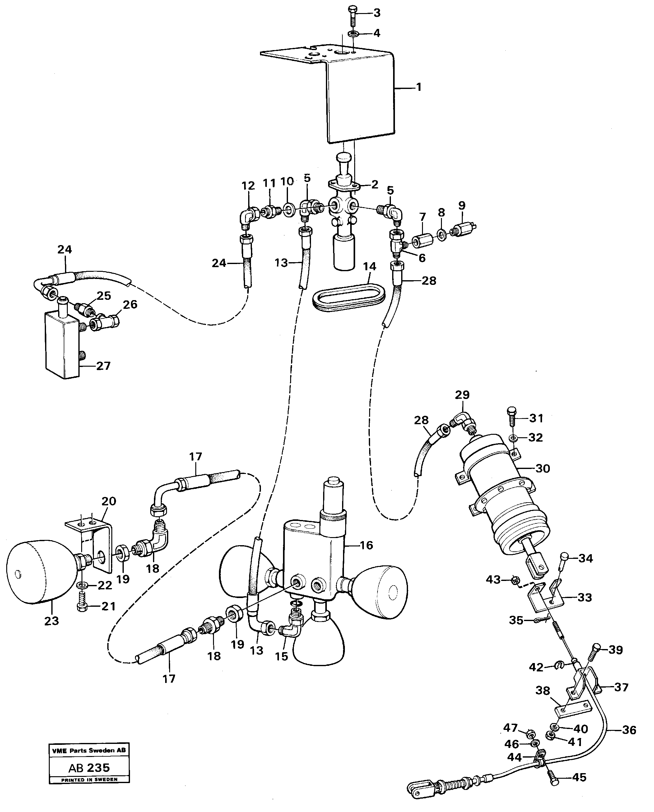 Схема запчастей Volvo L50 - 9253 Hydraulic parking brake L50 L50 S/N 6401- / 60301- USA