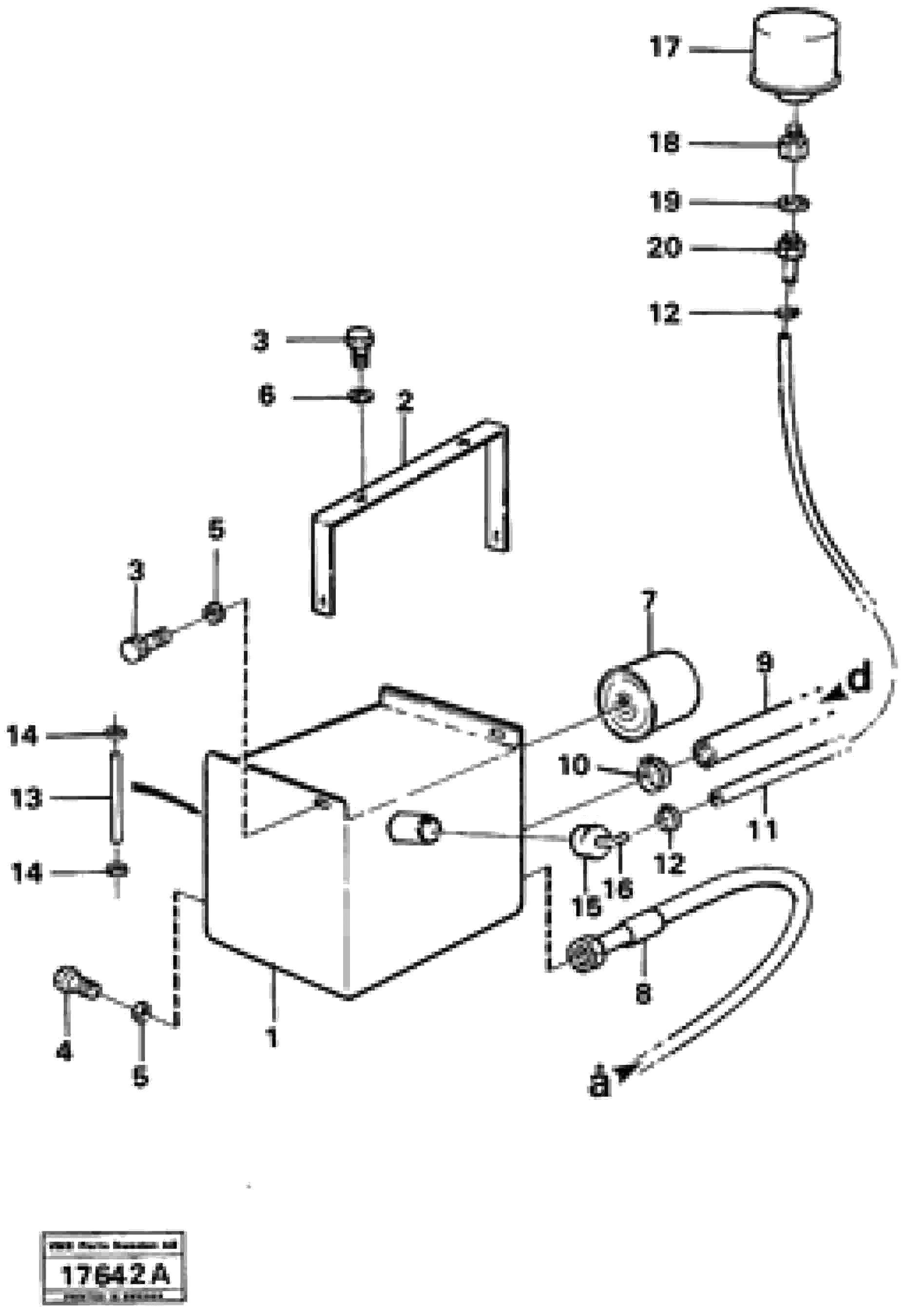 Схема запчастей Volvo L50 - 73824 Oil tank with fitting parts L50 L50 S/N -6400/-60300 USA