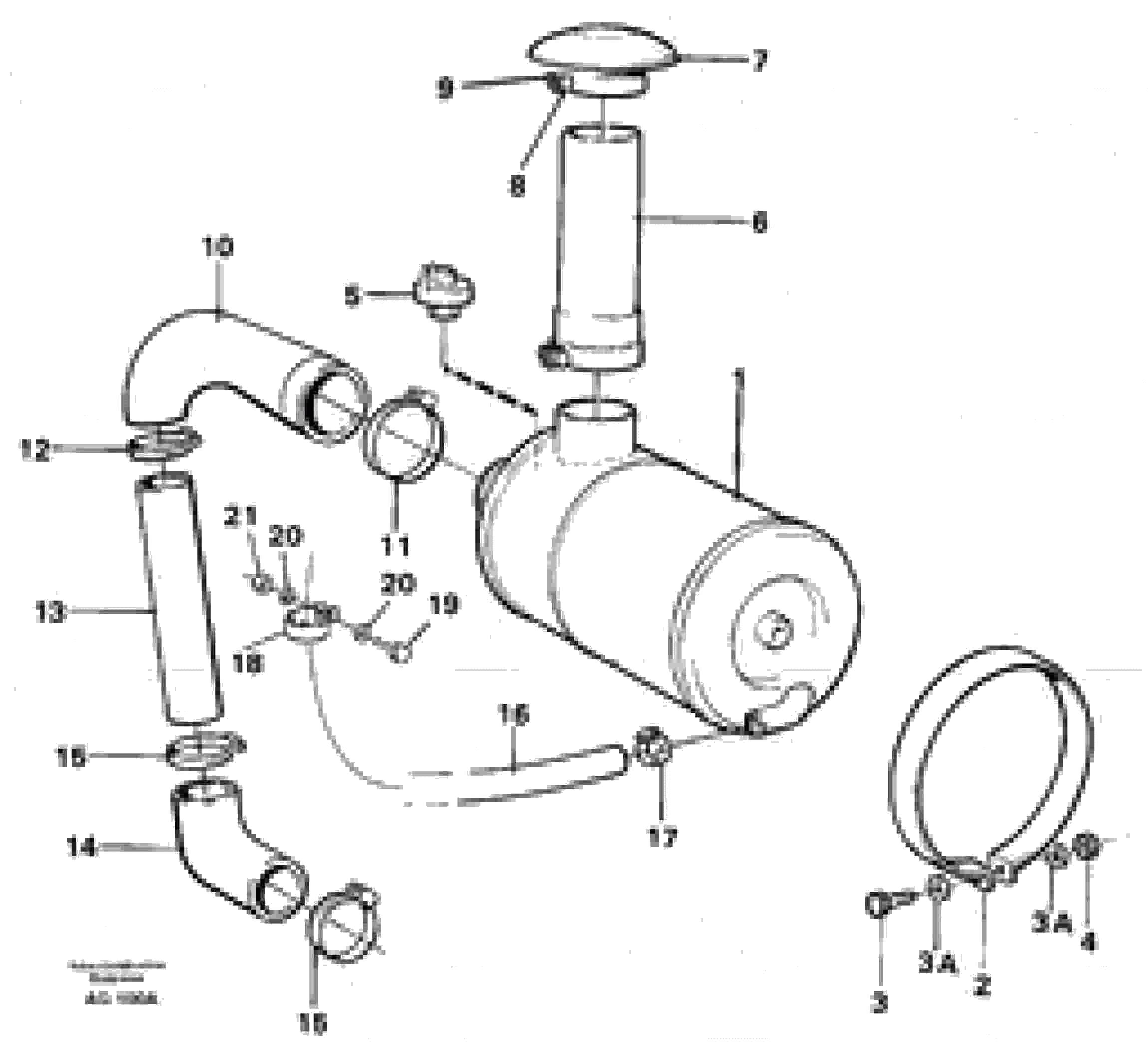 Схема запчастей Volvo L50B - 73919 Система впуска L50B/L50C VOLVO BM VOLVO BM L50B/L50C SER NO - 10966