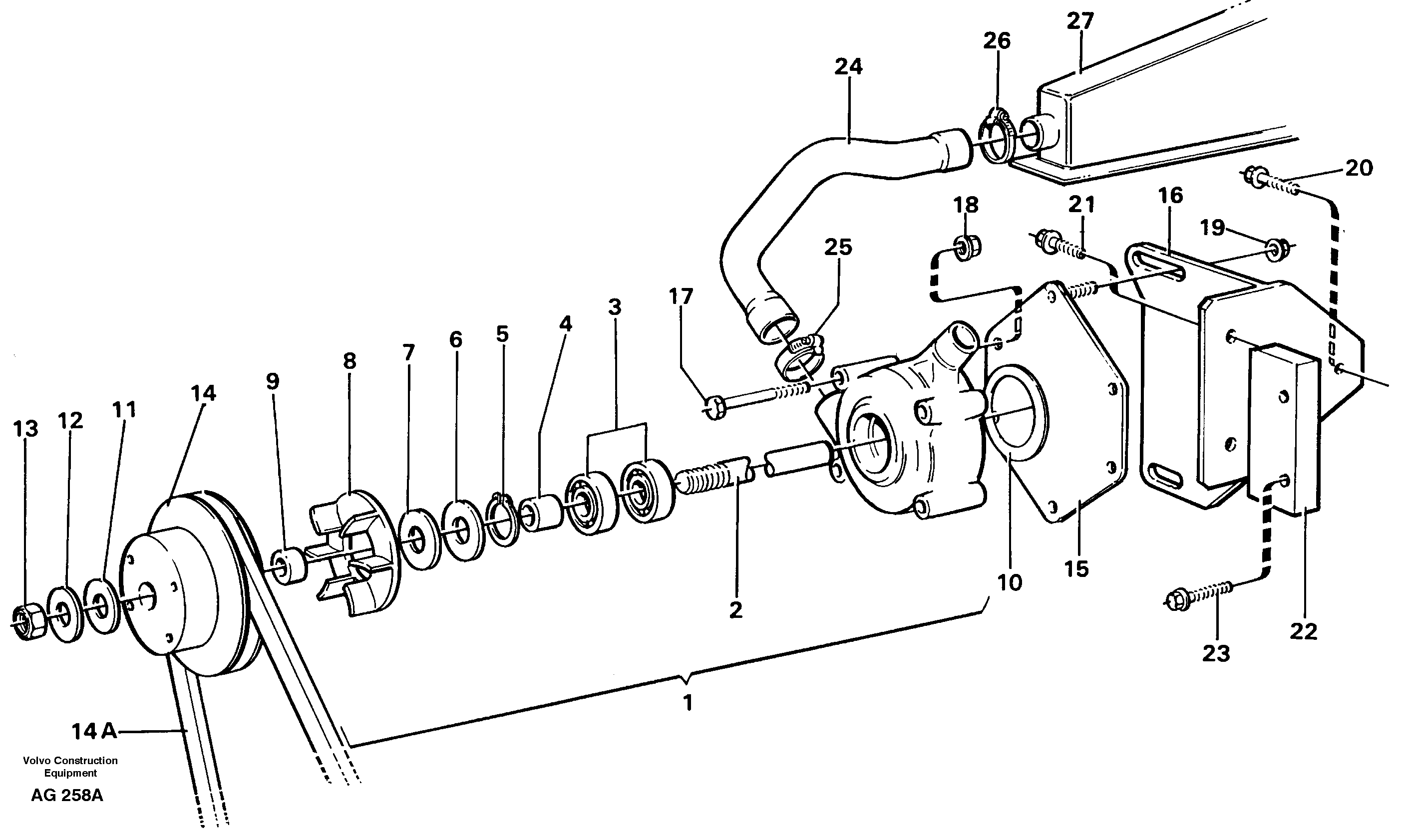 Схема запчастей Volvo L50B - 51780 Extra water pump L50B/L50C VOLVO BM VOLVO BM L50B/L50C SER NO - 10966