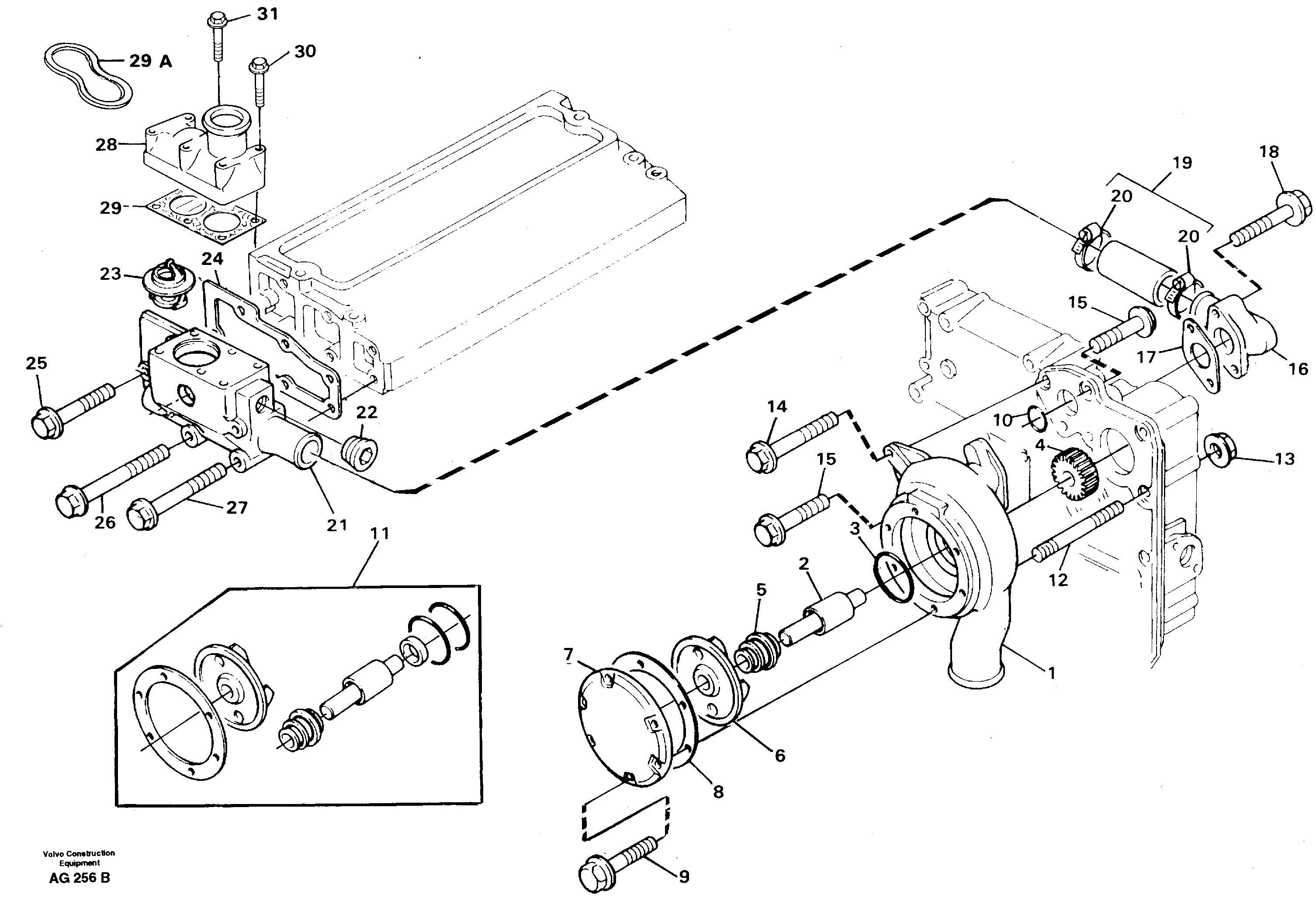 Схема запчастей Volvo L50B - 83125 Водяной насос L50B/L50C VOLVO BM VOLVO BM L50B/L50C SER NO - 10966