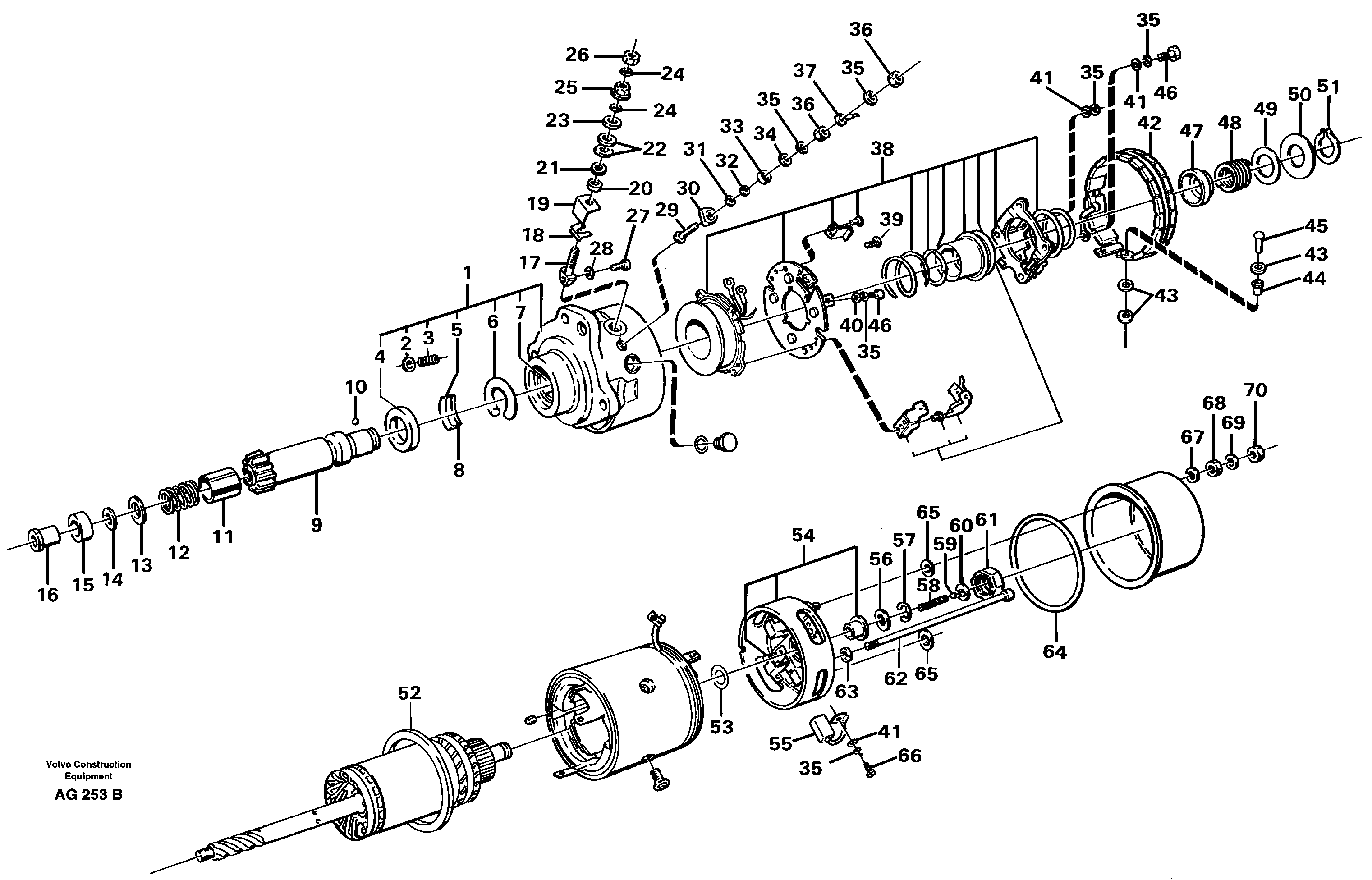 Схема запчастей Volvo L50B - 30136 Starter motor L50B/L50C VOLVO BM VOLVO BM L50B/L50C SER NO - 10966