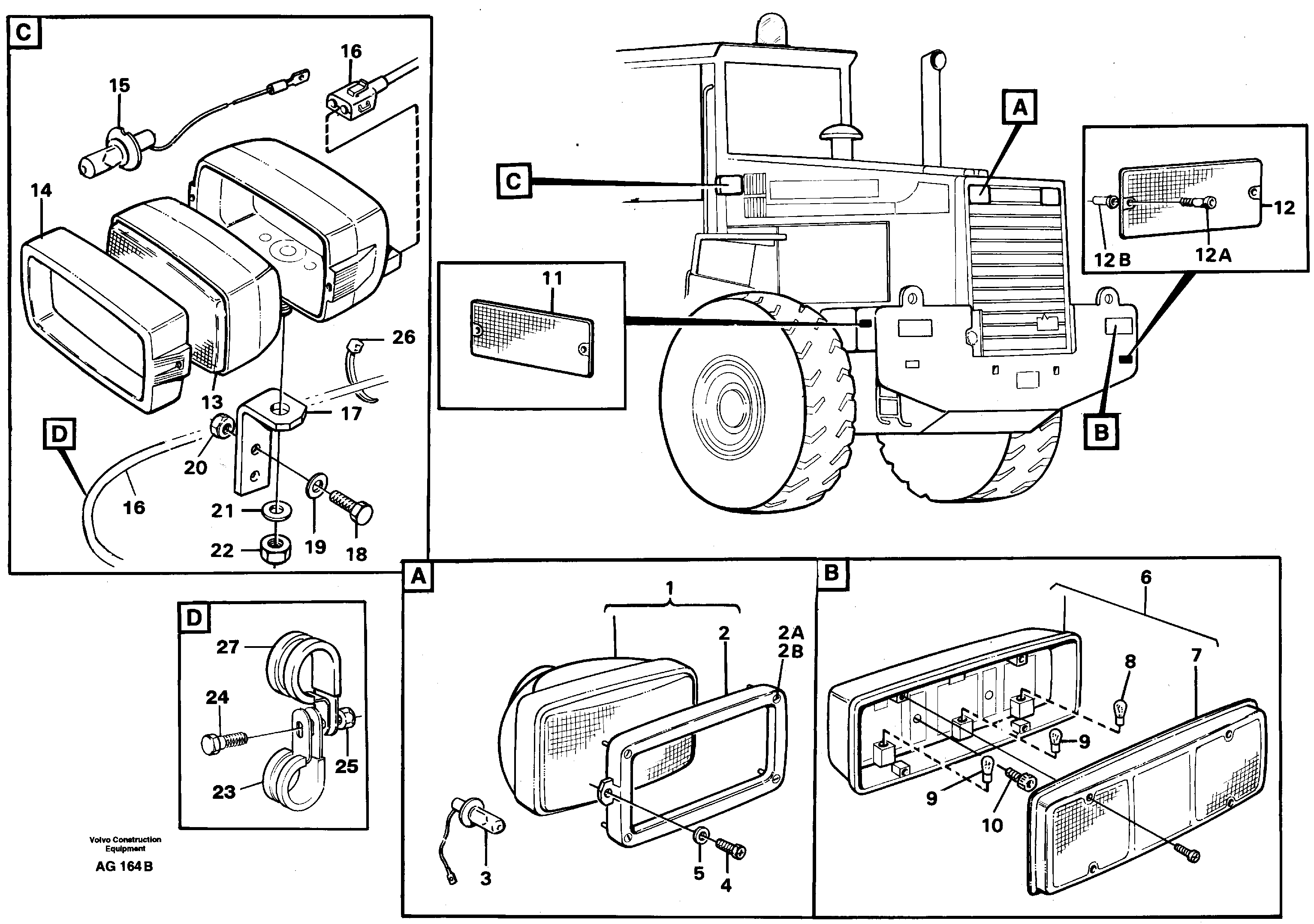 Схема запчастей Volvo L50B - 52063 Lighting, rear L50B/L50C VOLVO BM VOLVO BM L50B/L50C SER NO - 10966
