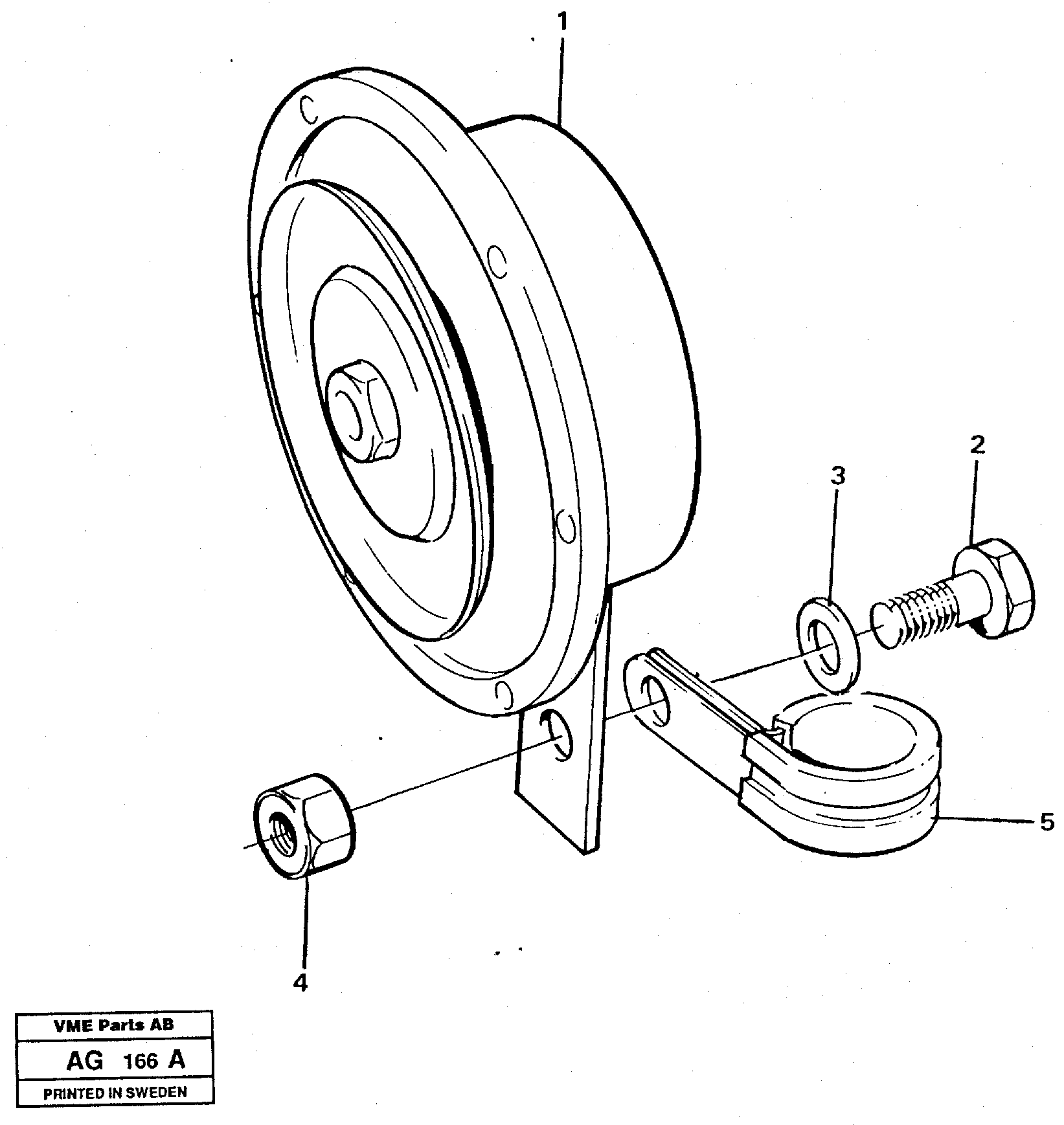 Схема запчастей Volvo L50B - 40758 Compressor horn L50B/L50C VOLVO BM VOLVO BM L50B/L50C SER NO - 10966