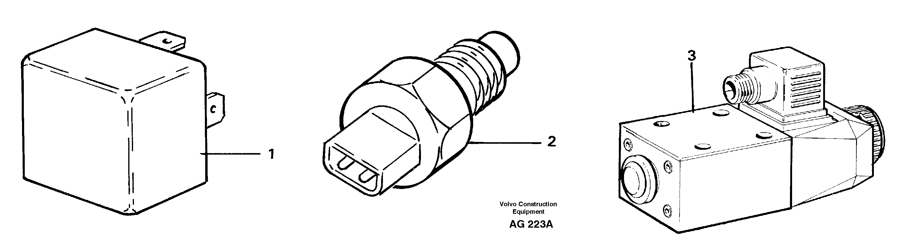 Схема запчастей Volvo L50B - 99265 Relays, sensors and solenoid valves Reference list L50B/L50C VOLVO BM VOLVO BM L50B/L50C SER NO - 10966