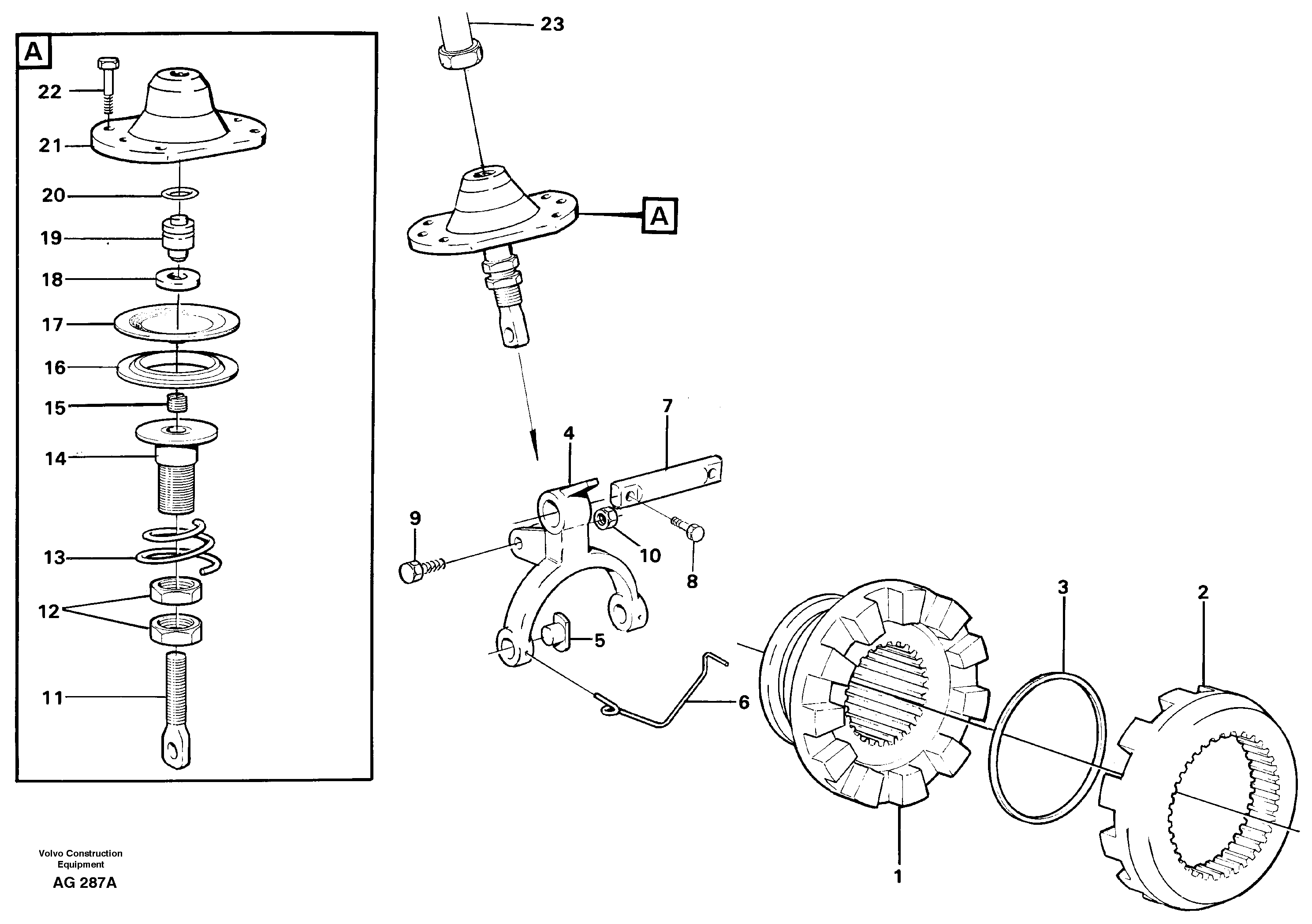 Схема запчастей Volvo L50B - 2409 Differential lock L50B/L50C VOLVO BM VOLVO BM L50B/L50C SER NO - 10966