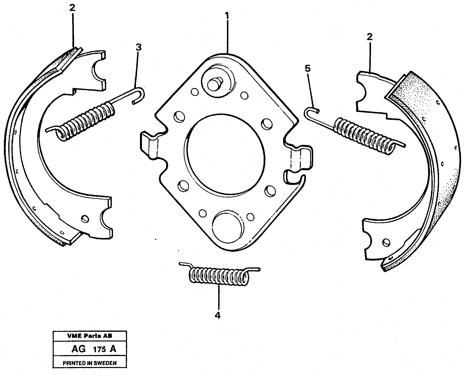 Схема запчастей Volvo L50B - 28014 Brake shoes L50B/L50C VOLVO BM VOLVO BM L50B/L50C SER NO - 10966