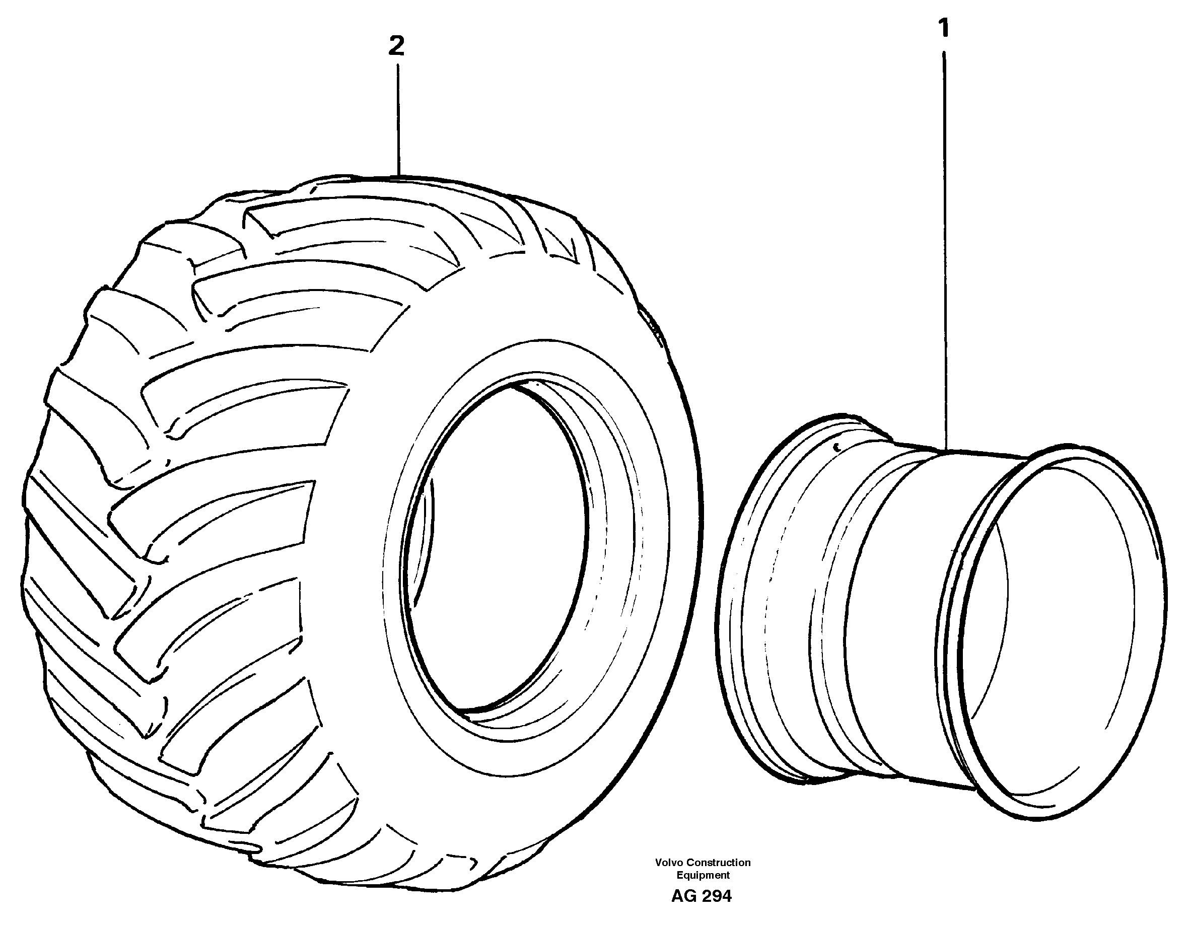 Схема запчастей Volvo L50B - 28025 Wheel L50B/L50C VOLVO BM VOLVO BM L50B/L50C SER NO - 10966