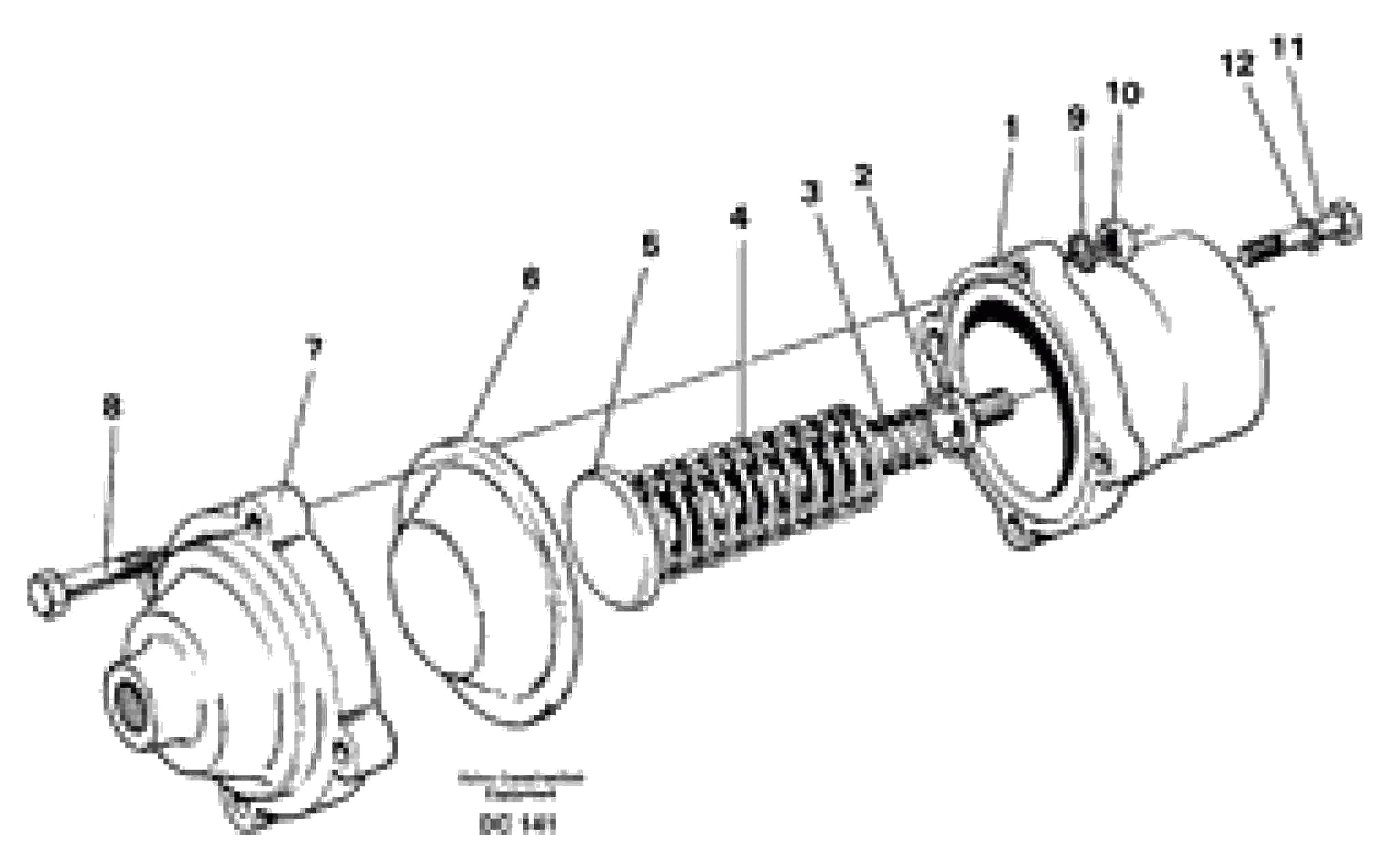 Схема запчастей Volvo L50B - 31383 Pneumatic cylinder ATTACHMENTS ATTACHMENTS WHEEL LOADERS GEN. - C