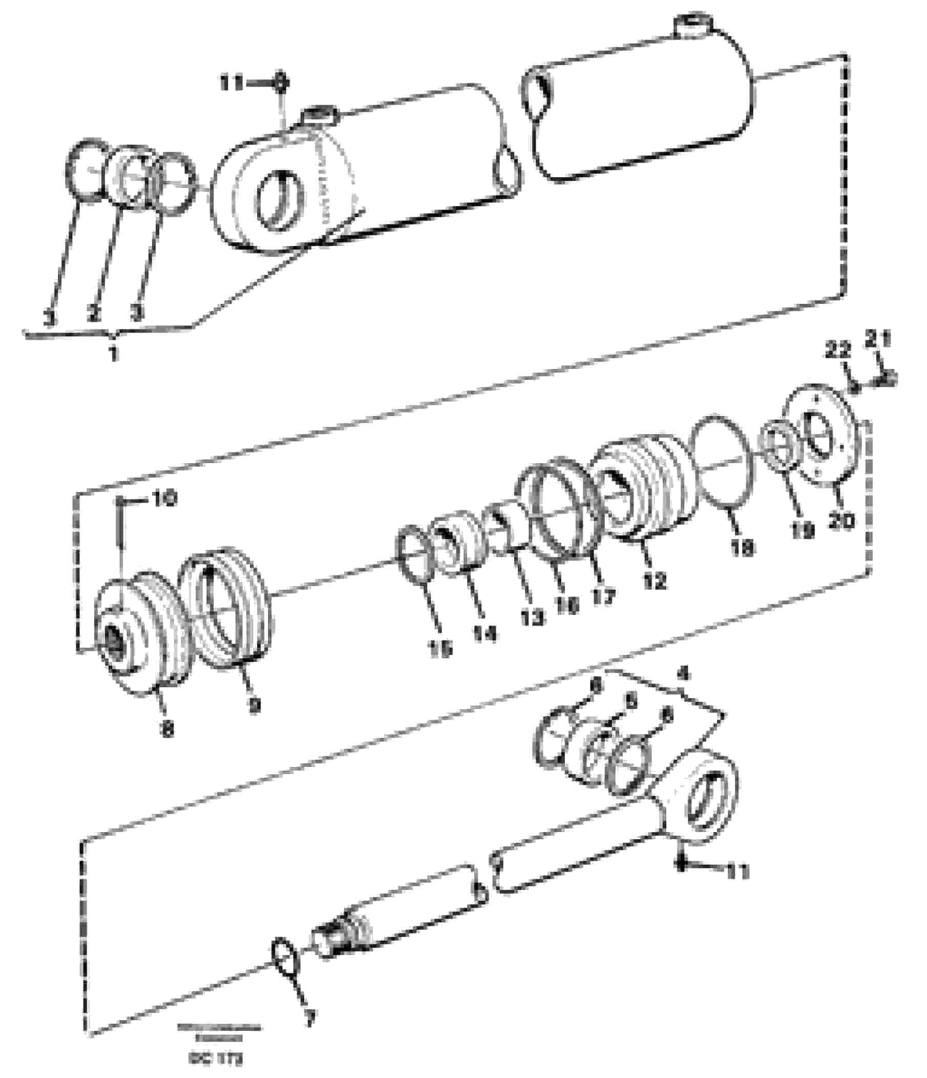 Схема запчастей Volvo L50B - 31591 Гидроцилиндр ATTACHMENTS ATTACHMENTS WHEEL LOADERS GEN. - C