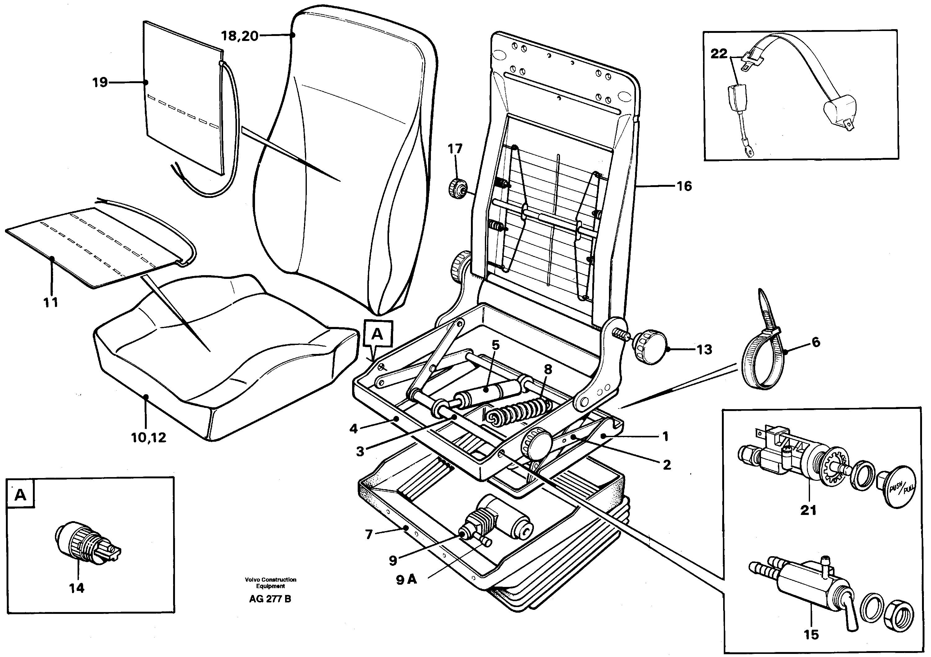 Схема запчастей Volvo L50B - 5396 Operators seat Be-ge L50B/L50C VOLVO BM VOLVO BM L50B/L50C SER NO - 10966