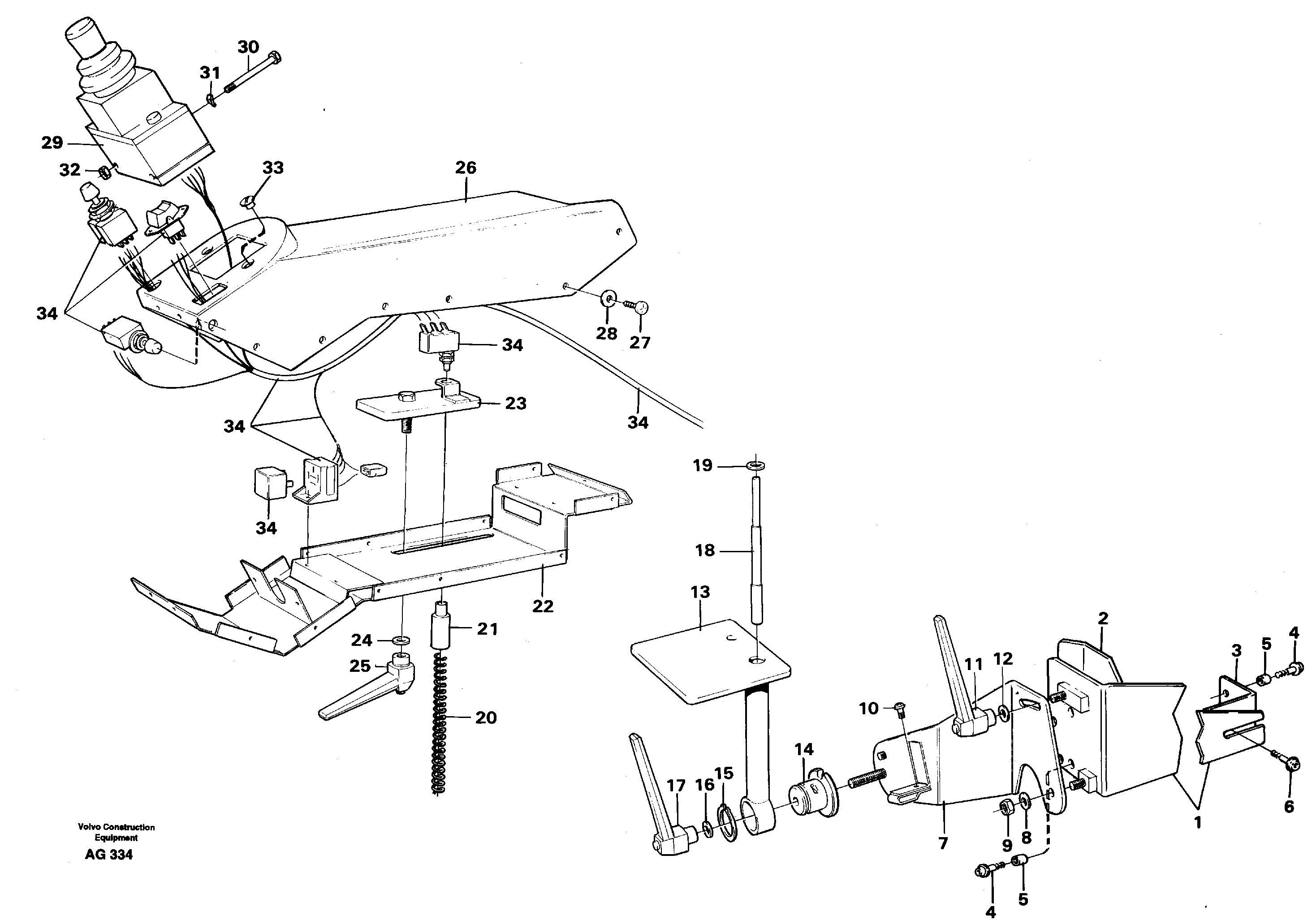 Схема запчастей Volvo L50B - 54023 Cdc-steering, foldable armrest L50B/L50C VOLVO BM VOLVO BM L50B/L50C SER NO - 10966