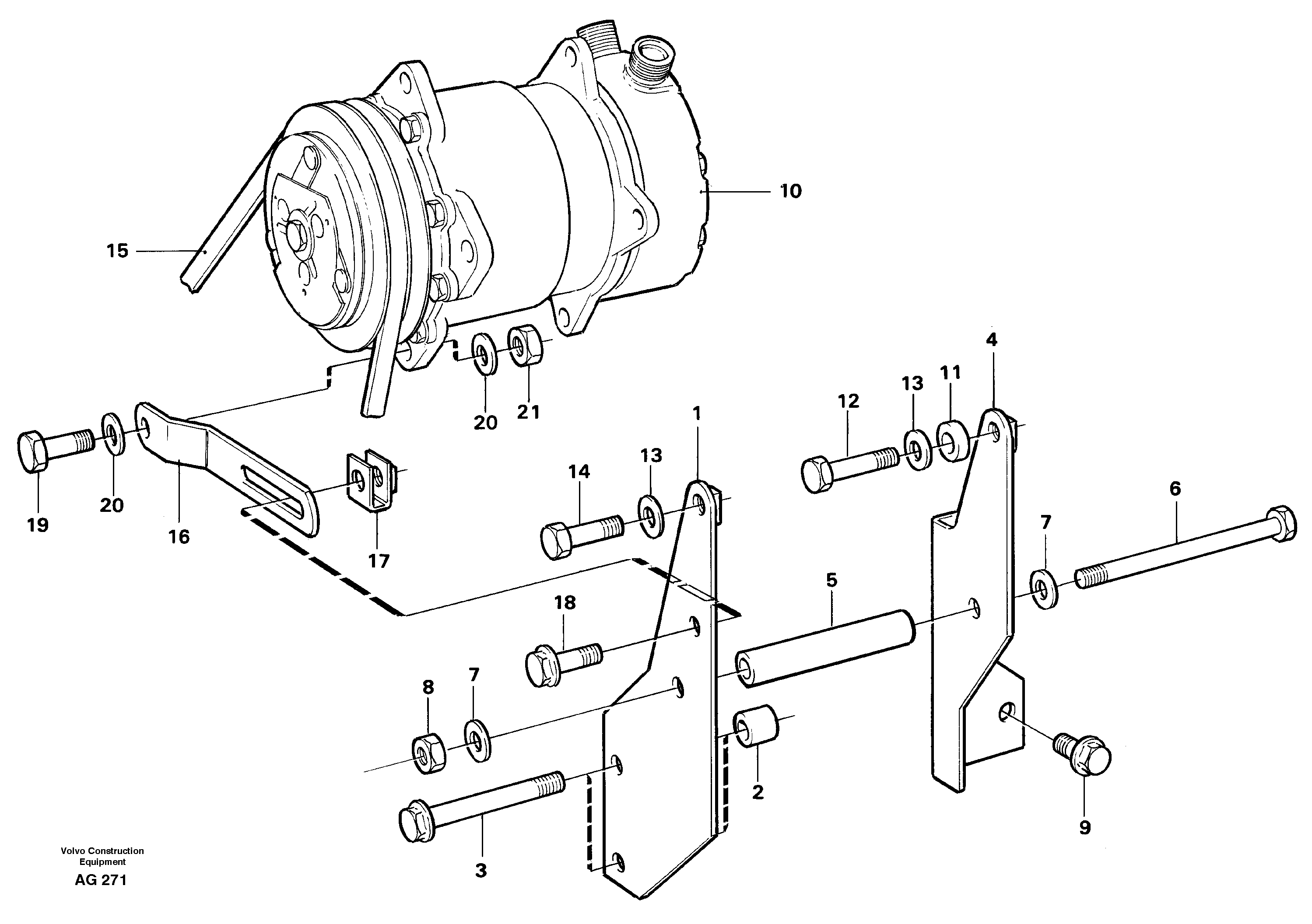 Схема запчастей Volvo L50B - 54028 Compressor, assembly L50B/L50C VOLVO BM VOLVO BM L50B/L50C SER NO - 10966