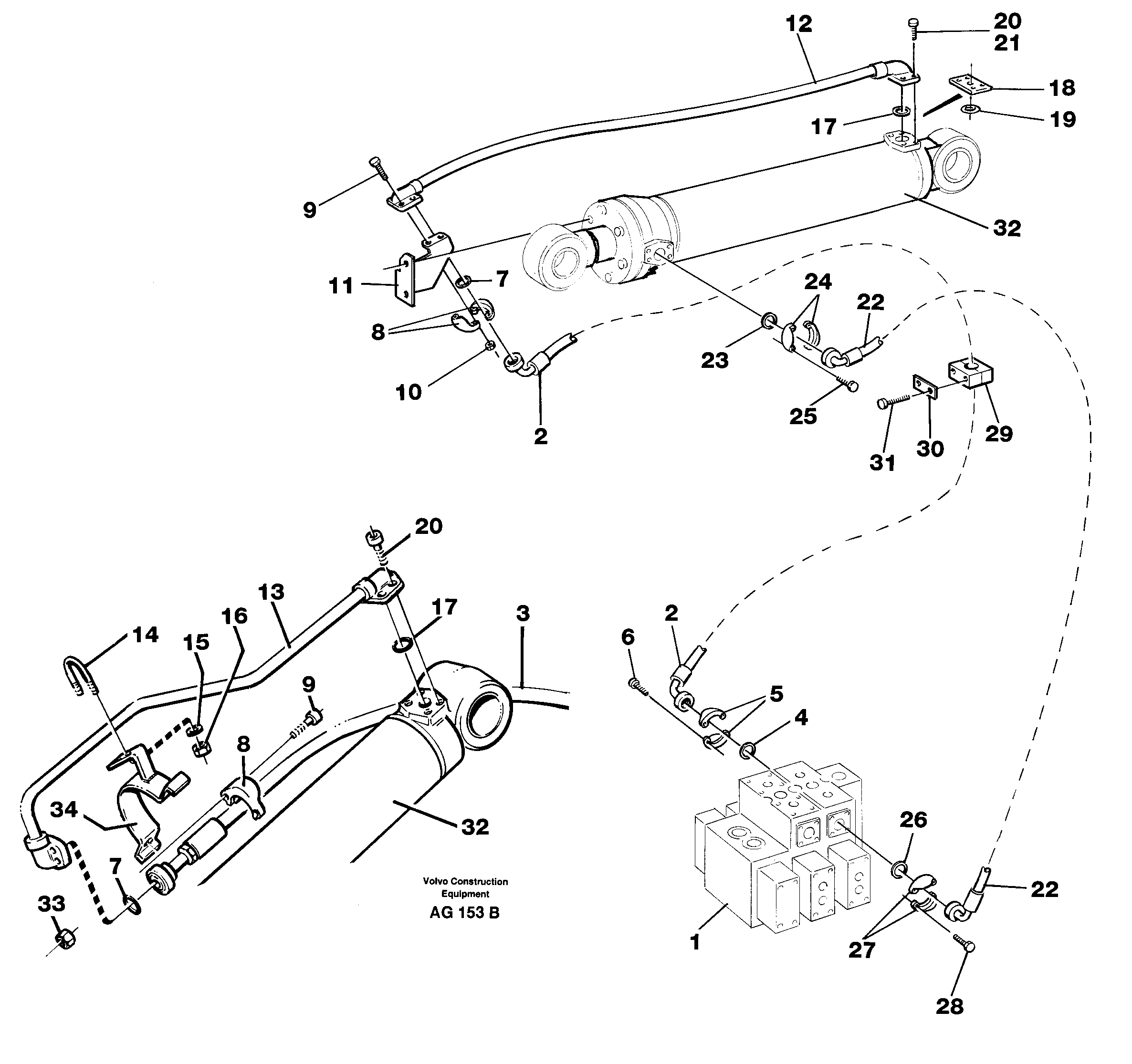 Схема запчастей Volvo L50B - 45273 Hydraulic system: Tilt function L50B/L50C VOLVO BM VOLVO BM L50B/L50C SER NO - 10966