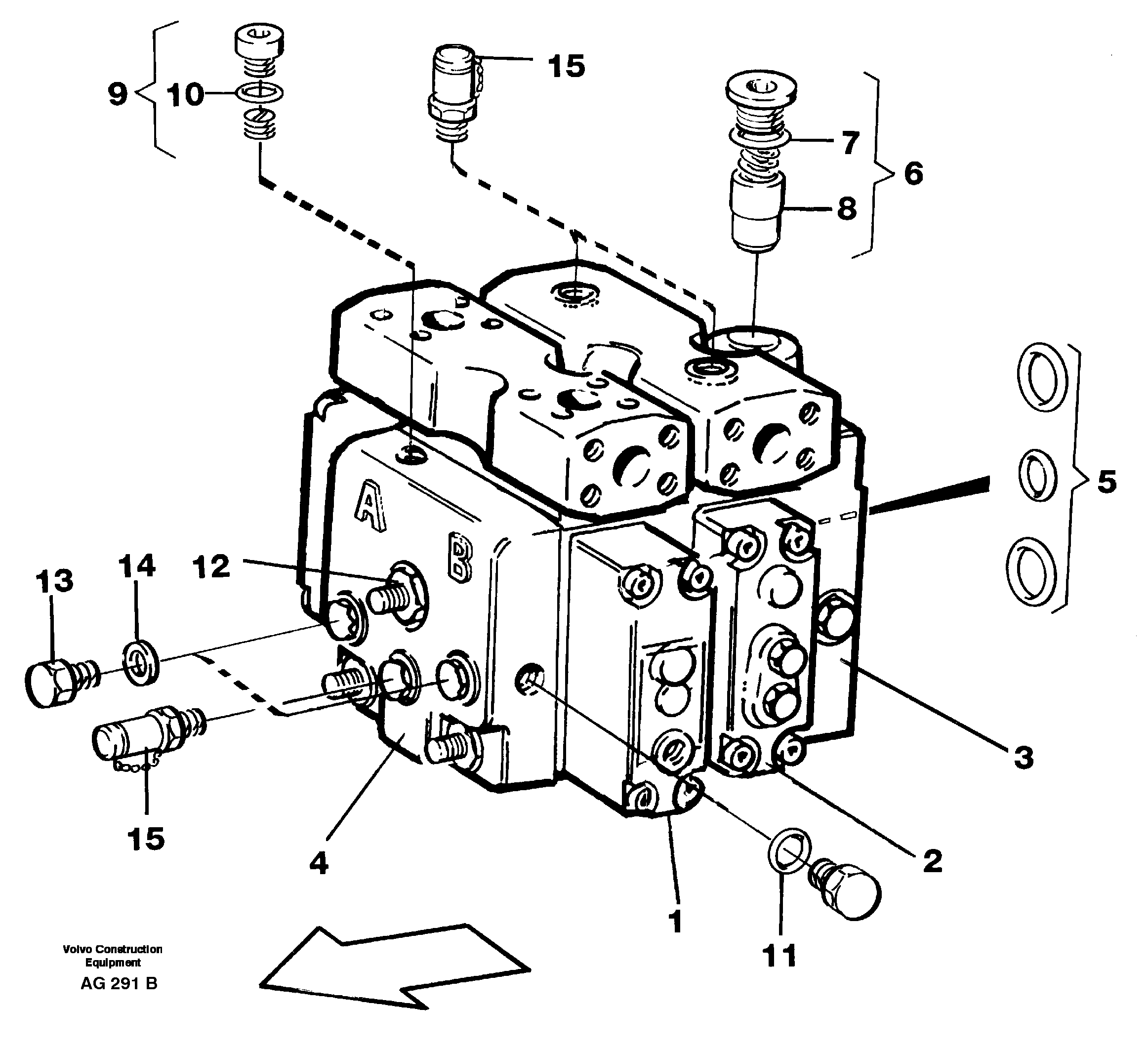 Схема запчастей Volvo L50B - 26433 Hydraulic valve L50B/L50C VOLVO BM VOLVO BM L50B/L50C SER NO - 10966