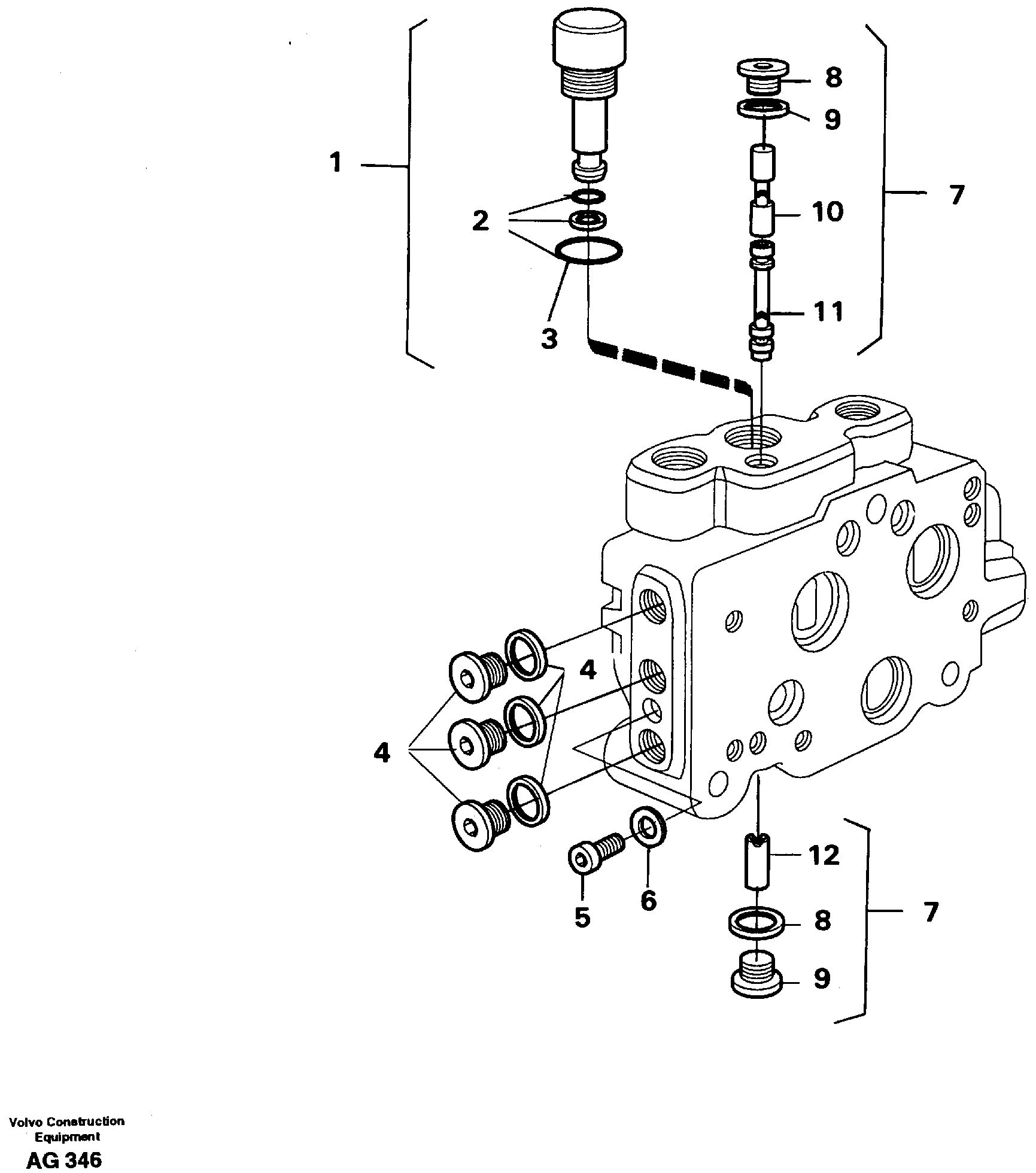 Схема запчастей Volvo L50B - 64881 Valve section L50B/L50C VOLVO BM VOLVO BM L50B/L50C SER NO - 10966