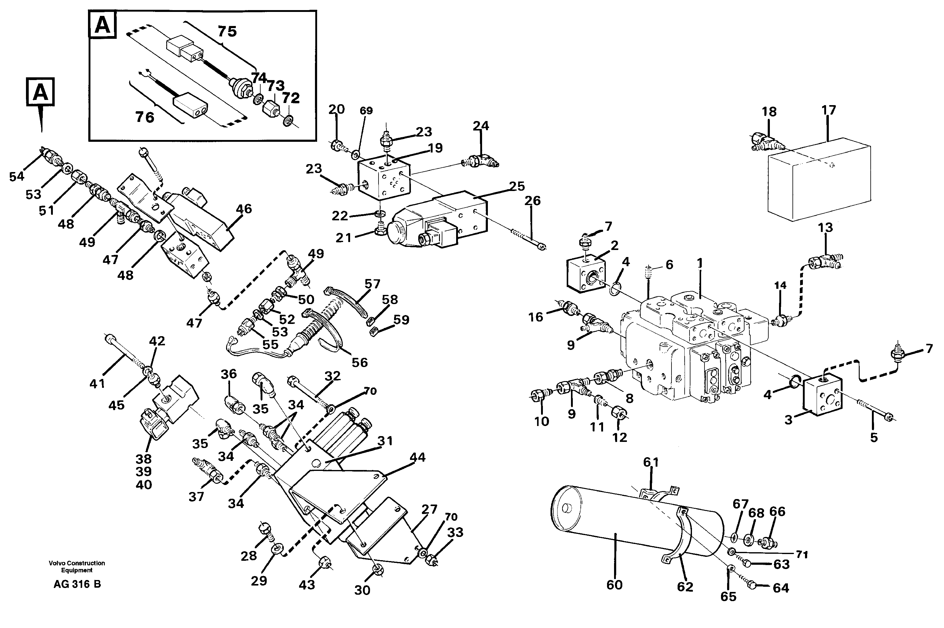 Схема запчастей Volvo L50B - 66379 Boom suspension system, valves and nipples L50B/L50C VOLVO BM VOLVO BM L50B/L50C SER NO - 10966