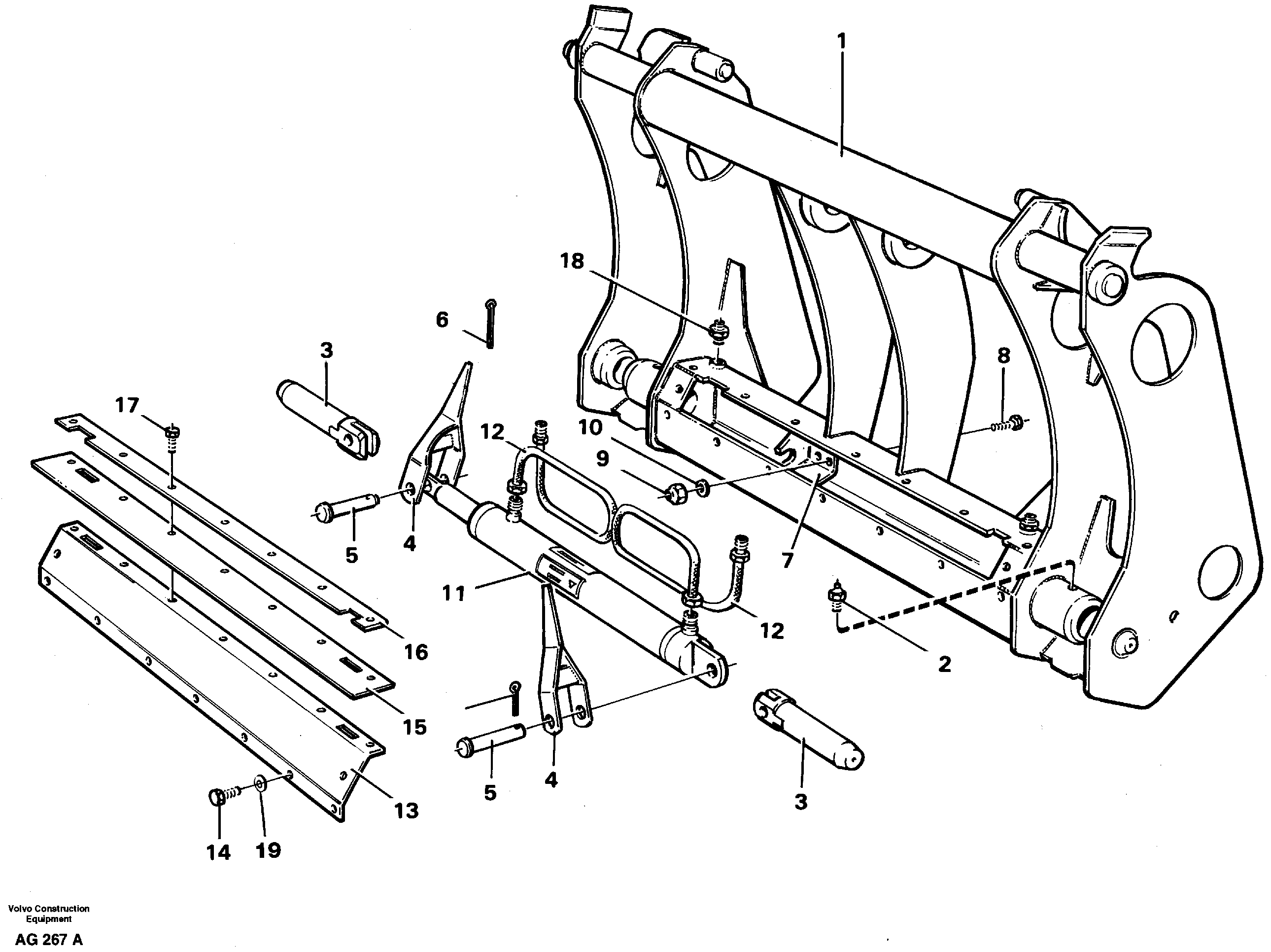 Схема запчастей Volvo L50B - 11999 Attachment bracket L50B/L50C VOLVO BM VOLVO BM L50B/L50C SER NO - 10966