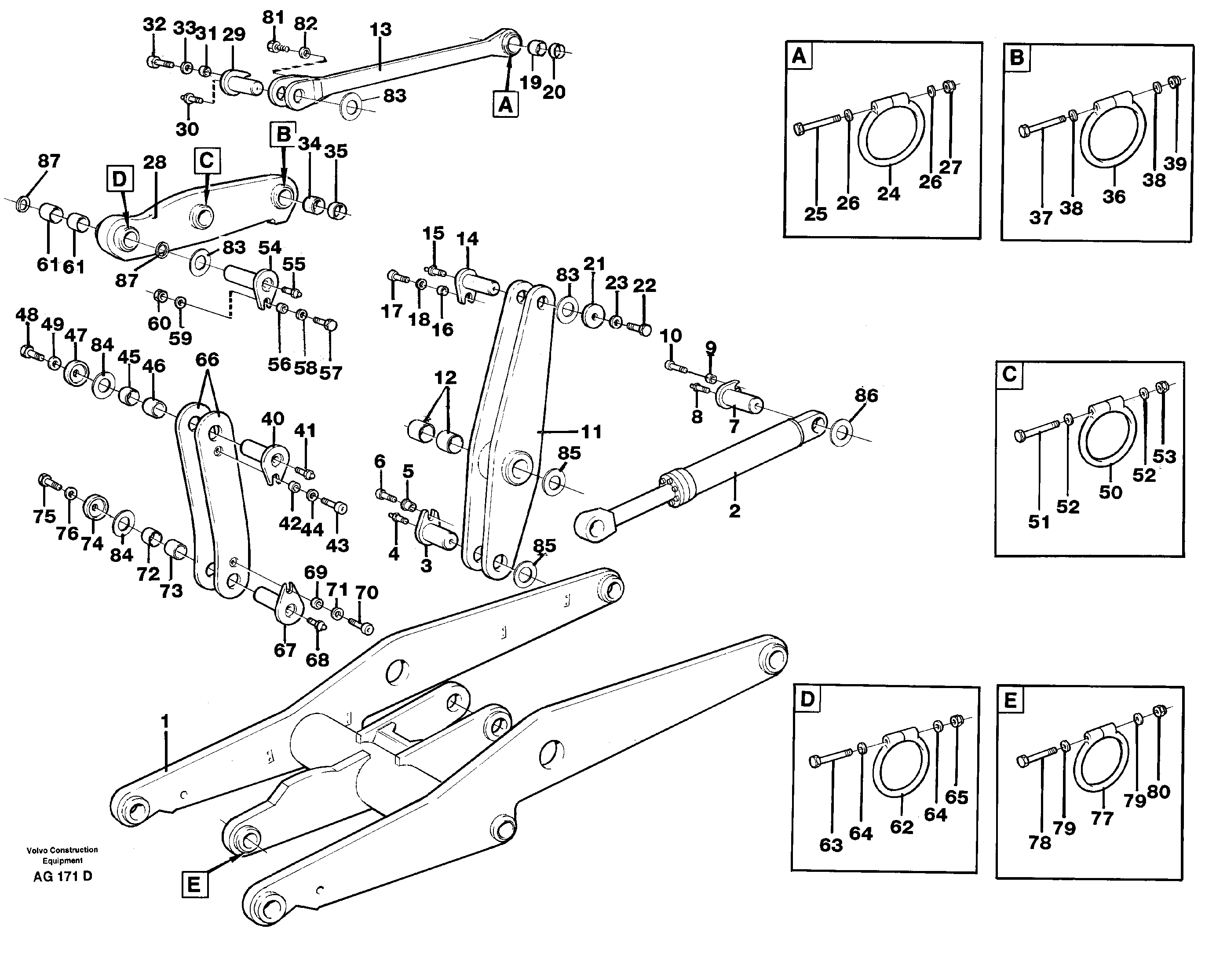Схема запчастей Volvo L50B - 49752 Links with fitting parts L50B/L50C VOLVO BM VOLVO BM L50B/L50C SER NO - 10966