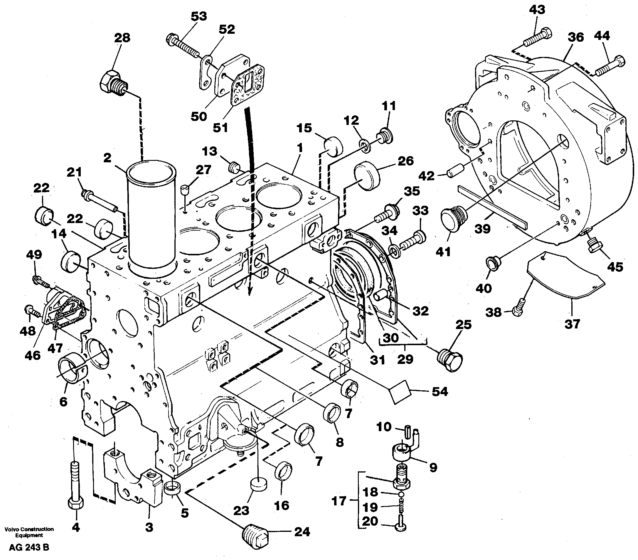 Схема запчастей Volvo L50B - 29986 Блок цилиндров L50B/L50C VOLVO BM VOLVO BM L50B/L50C SER NO - 10966