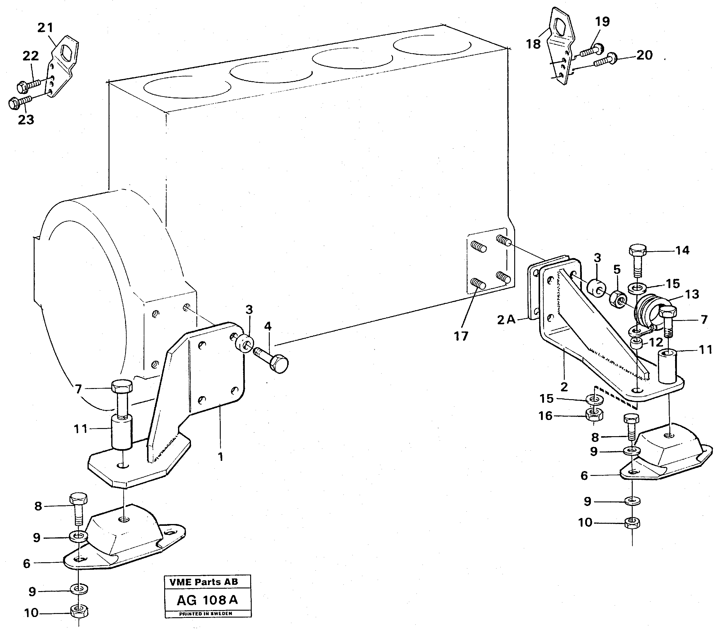 Схема запчастей Volvo L50B - 40929 Установка двигателя L50B/L50C VOLVO BM VOLVO BM L50B/L50C SER NO - 10966