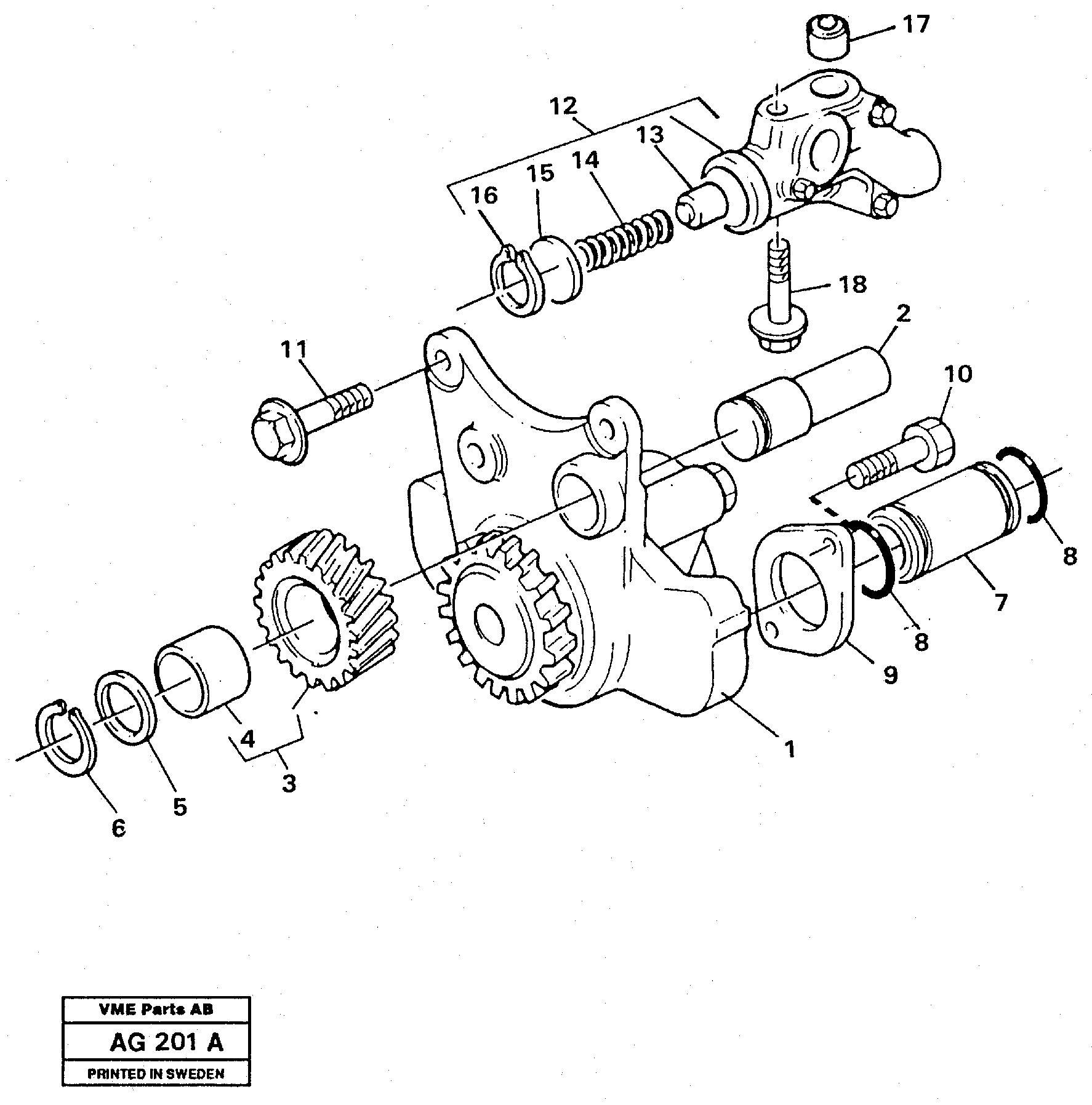 Схема запчастей Volvo L50B - 31170 Насос масляный L50B/L50C VOLVO BM VOLVO BM L50B/L50C SER NO - 10966