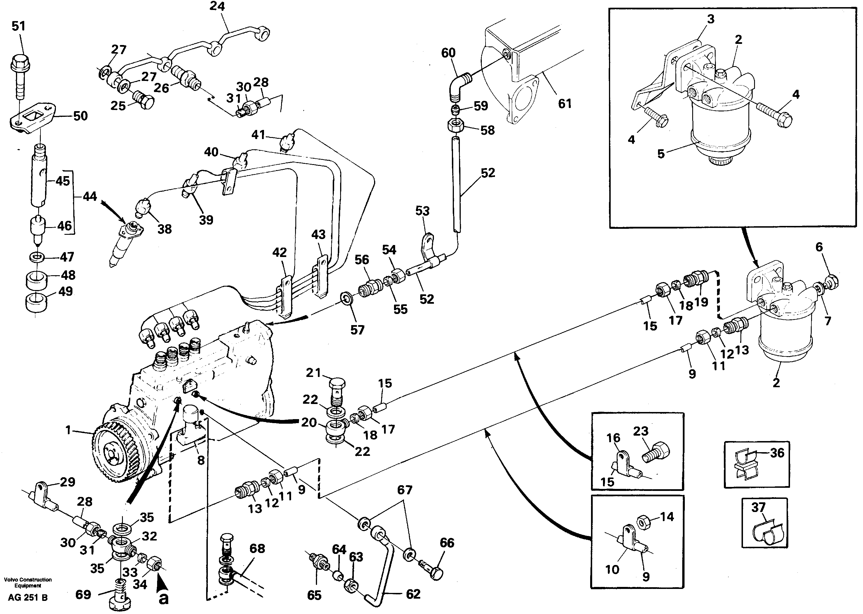 Схема запчастей Volvo L50B - 86679 Fuel system, Fuel pump - fuel inject.-injector L50B/L50C VOLVO BM VOLVO BM L50B/L50C SER NO - 10966