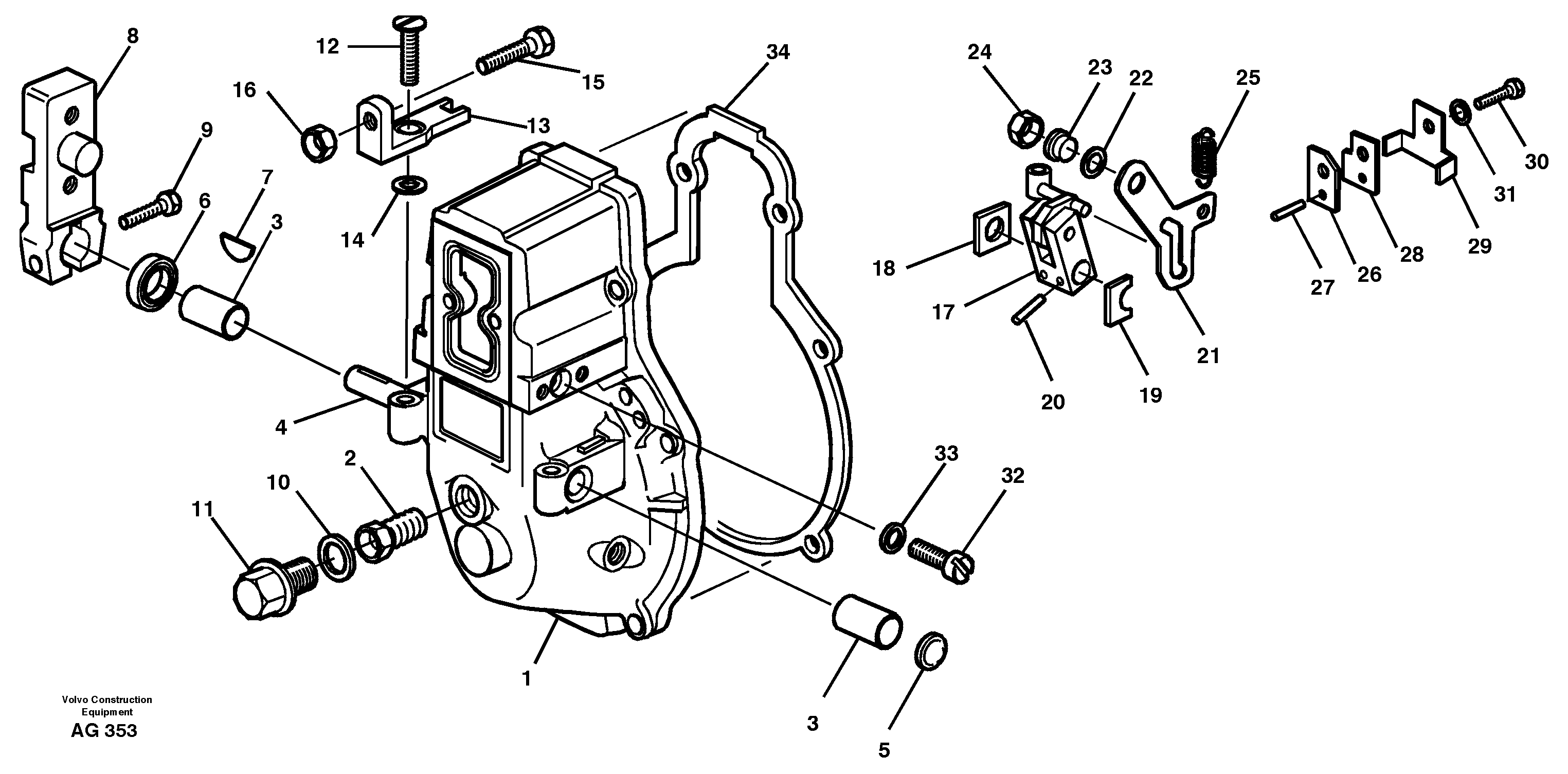 Схема запчастей Volvo L50B - 29988 Regulator cover L50B/L50C VOLVO BM VOLVO BM L50B/L50C SER NO - 10966