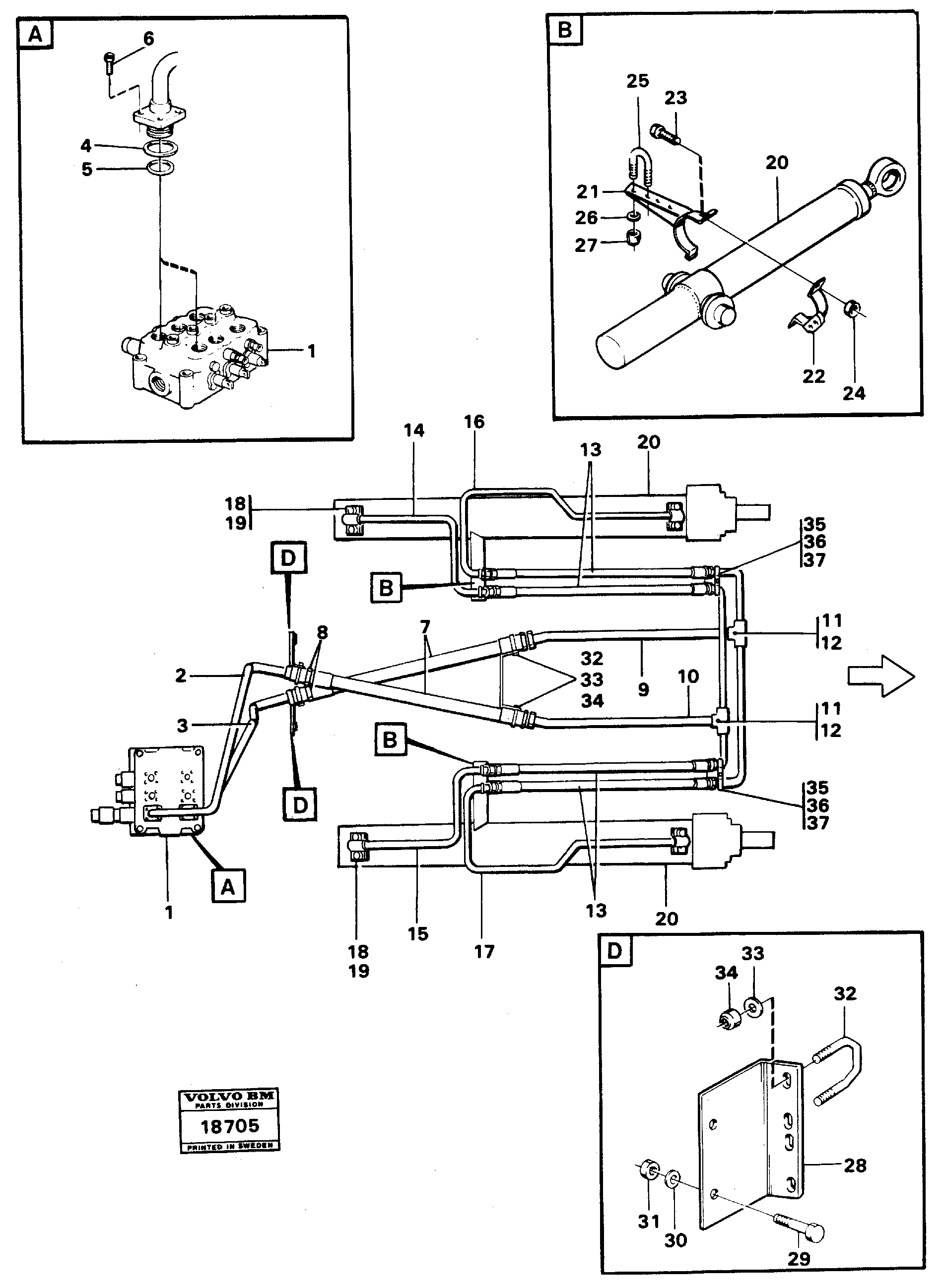 Схема запчастей Volvo L70 - 31986 Lifting system L70 L70 S/N -7400/ -60500 USA