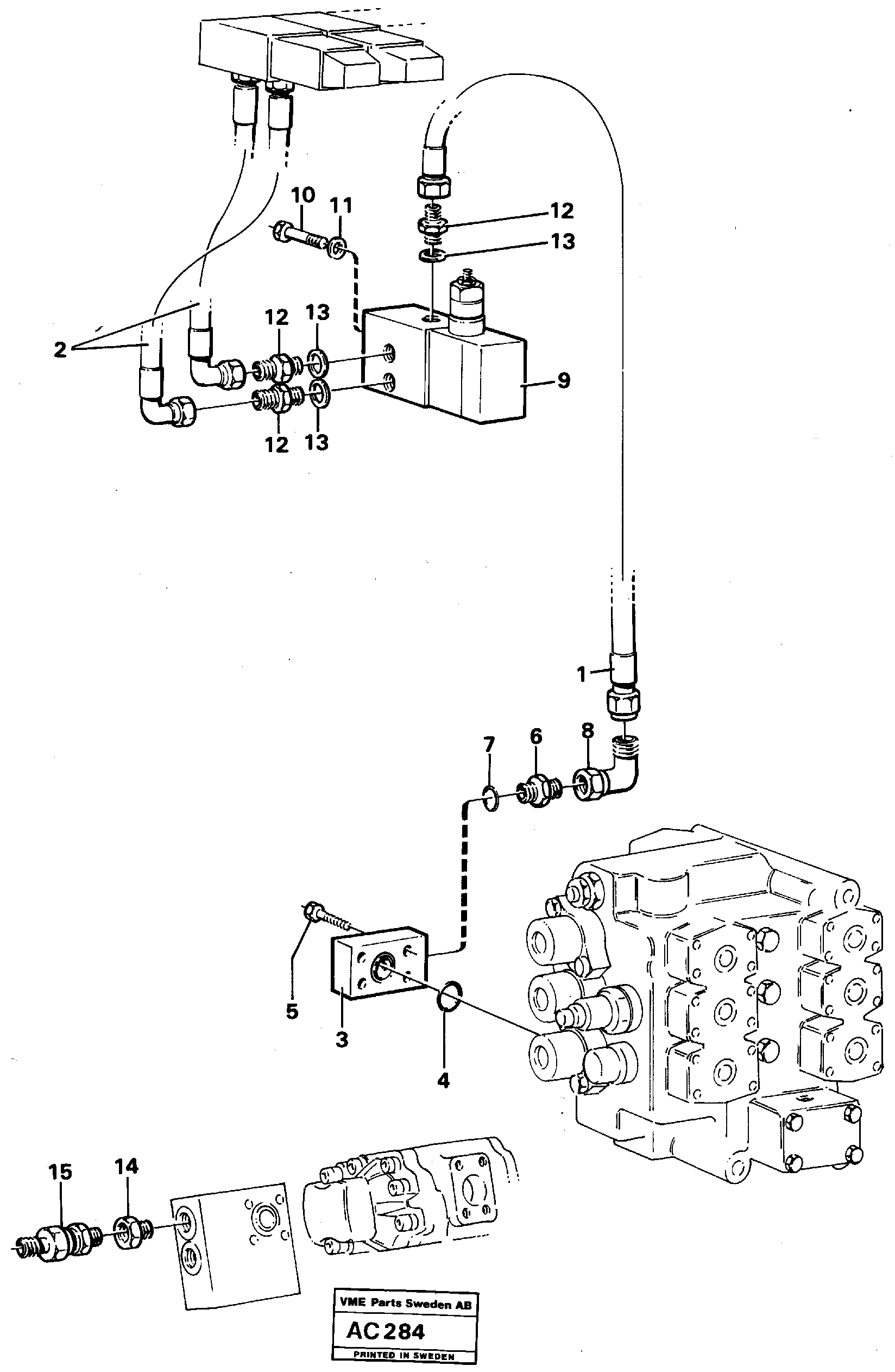 Схема запчастей Volvo L70 - 37277 Boom lowering system L70 L70 S/N 7401- / 60501- USA