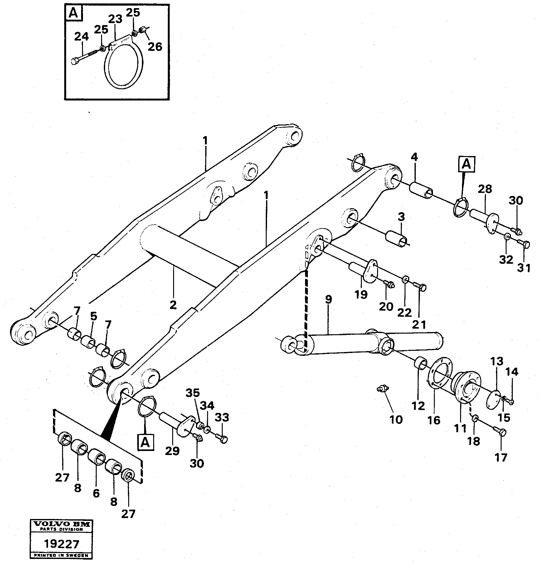 Схема запчастей Volvo L70 - 39956 Lifting unit L70 L70 S/N -7400/ -60500 USA