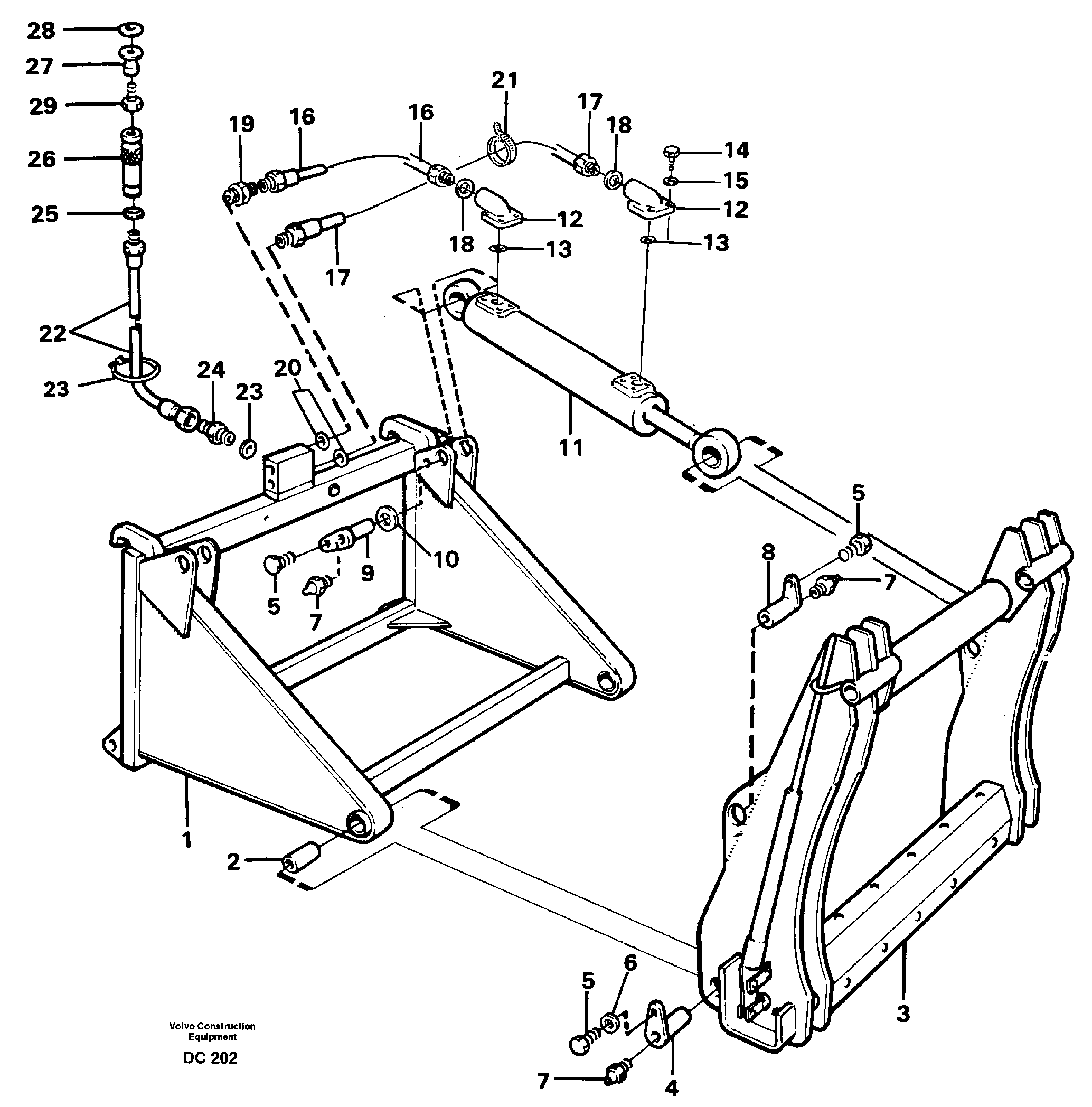 Схема запчастей Volvo L70 - 40492 Hydraulically-operated jib extension ATTACHMENTS ATTACHMENTS WHEEL LOADERS GEN. - C