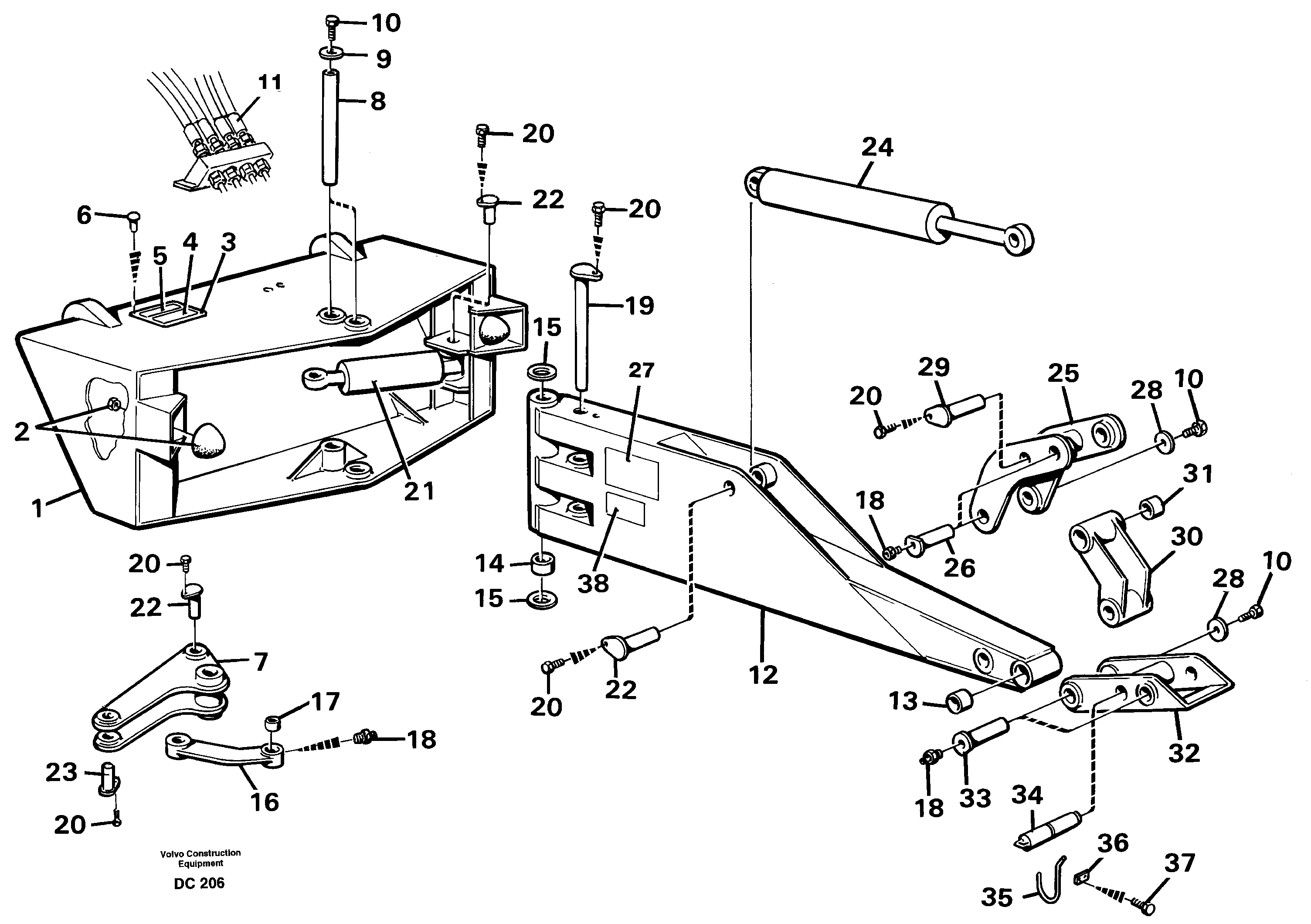 Схема запчастей Volvo L70 - 40102 Service digger ATTACHMENTS ATTACHMENTS WHEEL LOADERS GEN. - C