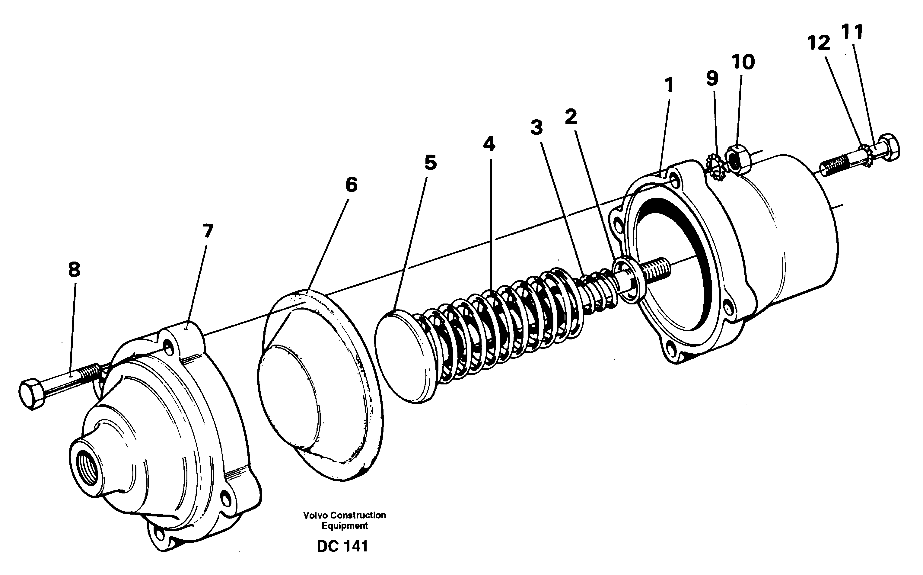Схема запчастей Volvo L70 - 31383 Pneumatic cylinder ATTACHMENTS ATTACHMENTS WHEEL LOADERS GEN. - C