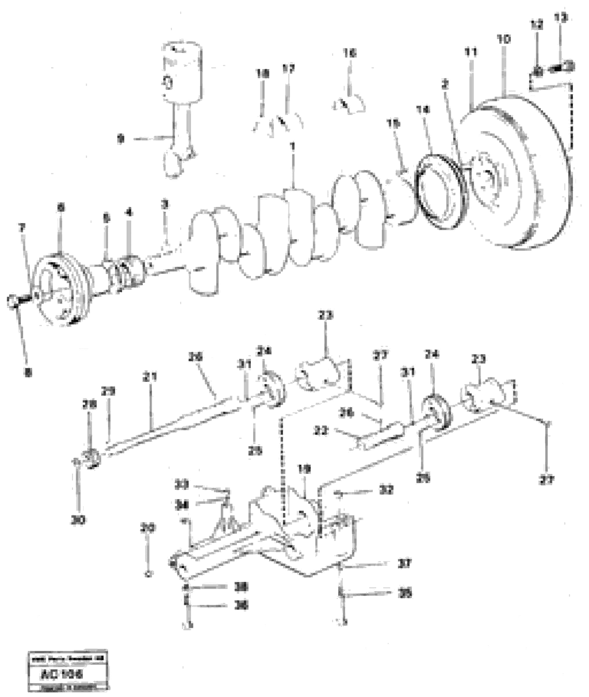 Схема запчастей Volvo L70 - 22840 Crankshaft balancing L70 L70 S/N 7401- / 60501- USA