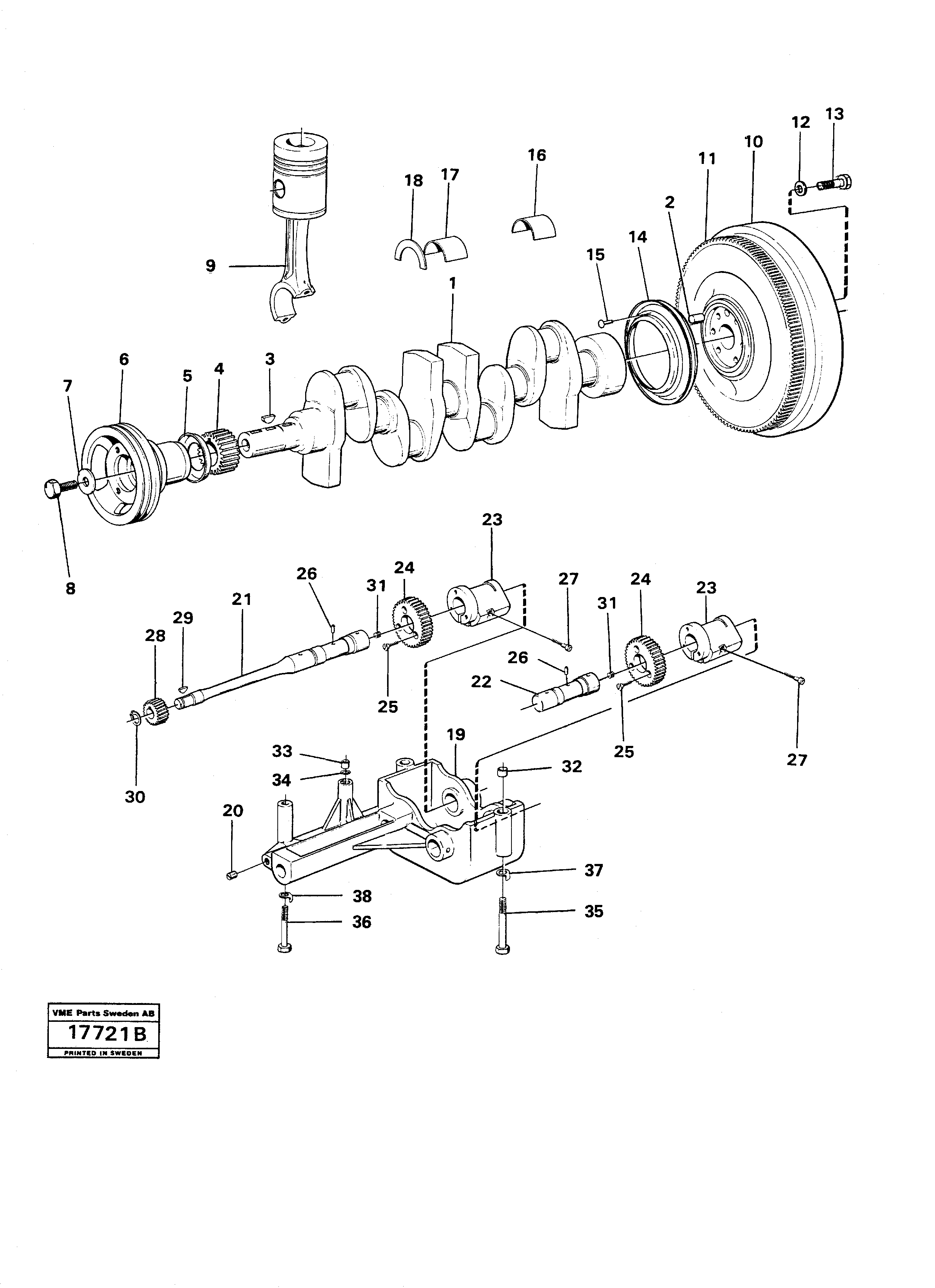 Схема запчастей Volvo L70 - 16101 Crankshaft balancing L70 L70 S/N -7400/ -60500 USA