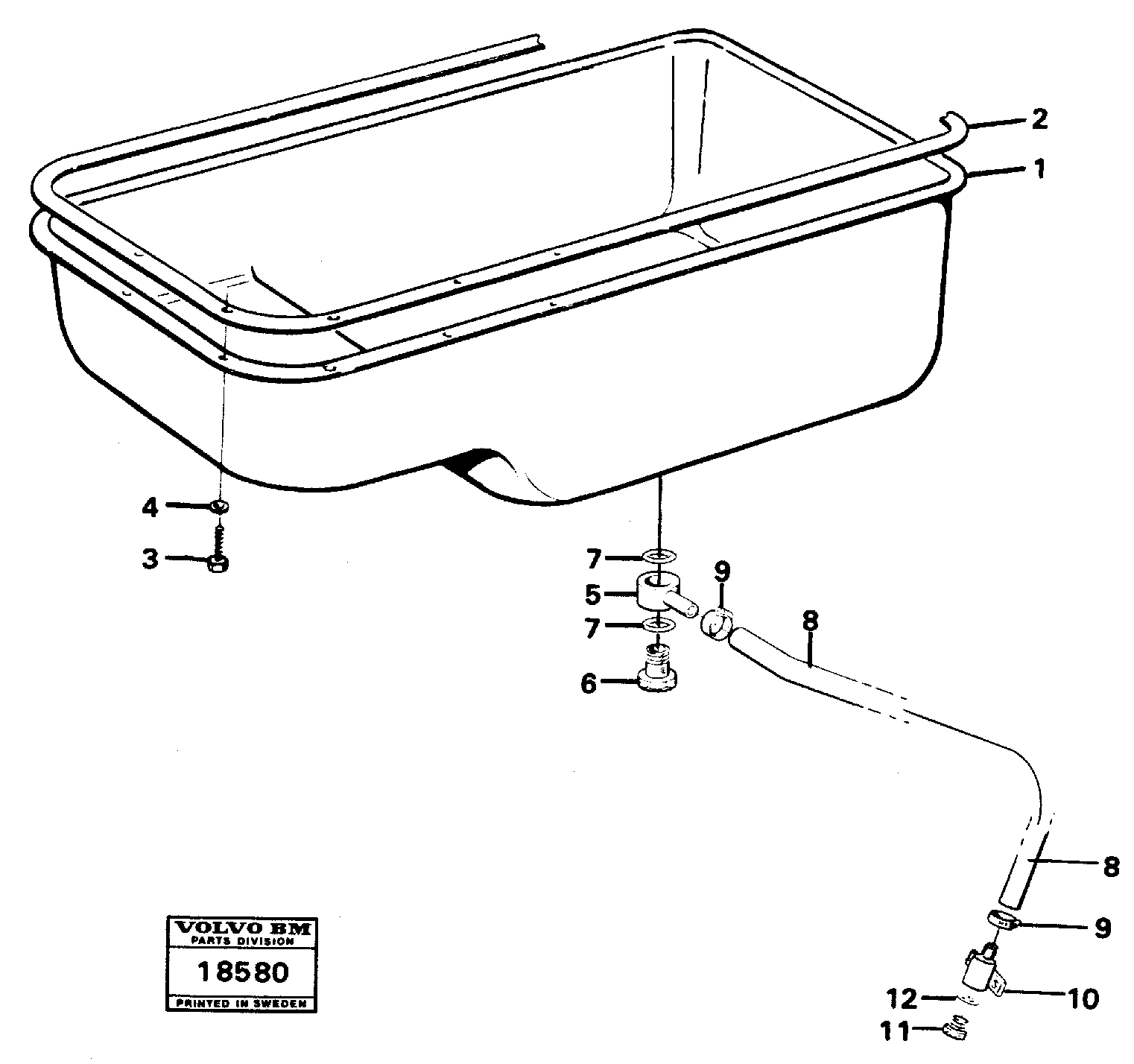 Схема запчастей Volvo L70 - 85867 Oil sump L70 L70 S/N -7400/ -60500 USA