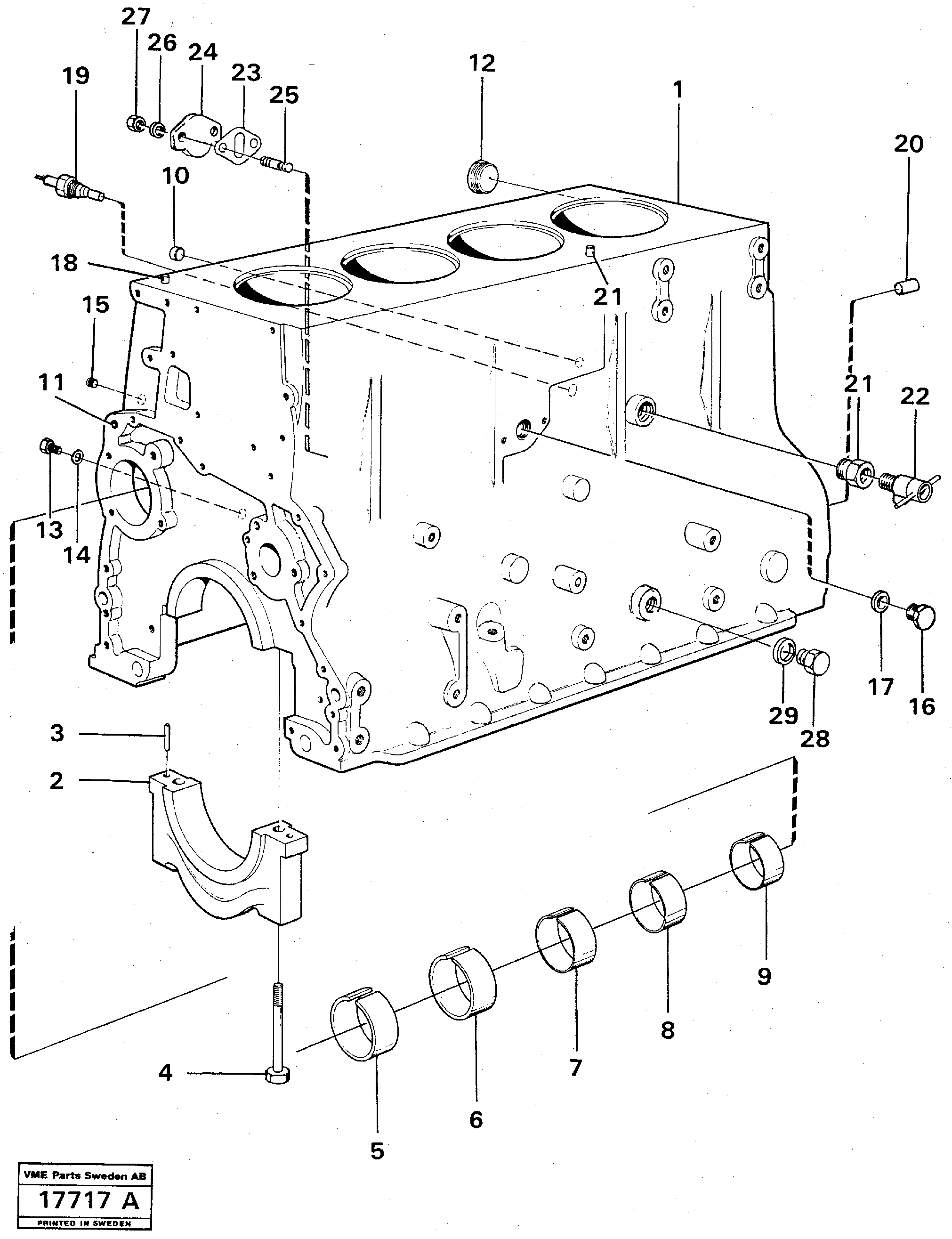 Схема запчастей Volvo L70 - 98943 Блок цилиндров L70 L70 S/N -7400/ -60500 USA