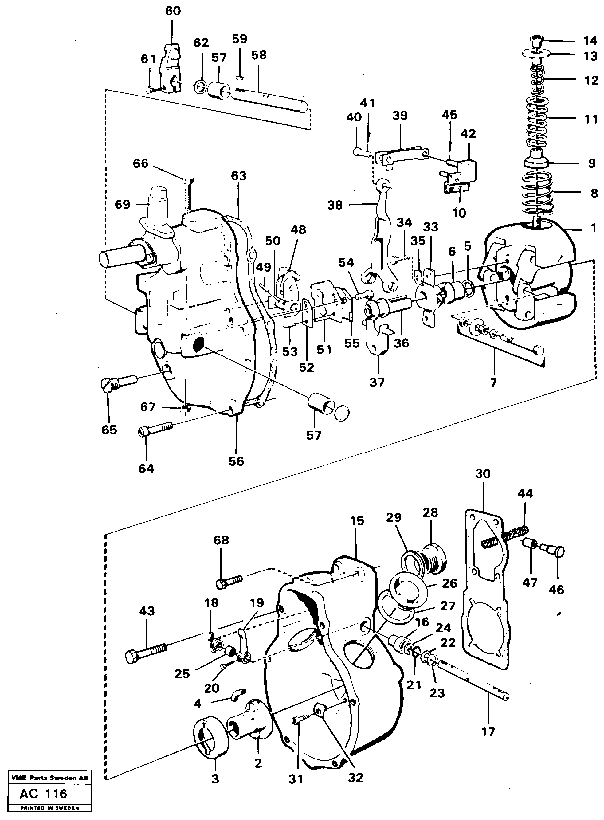 Схема запчастей Volvo L70 - 67754 Centrifugal governor L70 L70 S/N 7401- / 60501- USA