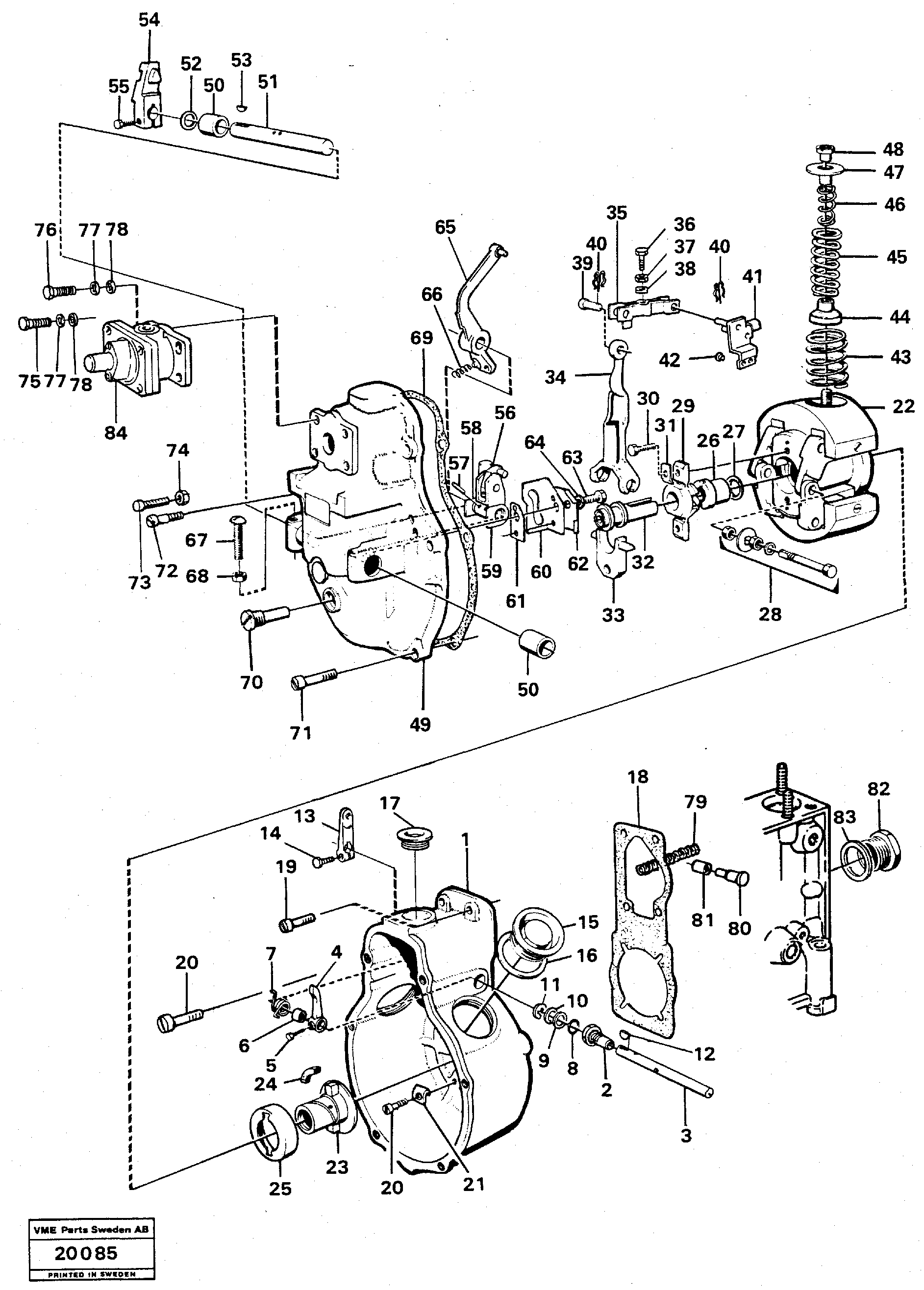 Схема запчастей Volvo L70 - 68358 Centrifugal governor L70 L70 S/N -7400/ -60500 USA