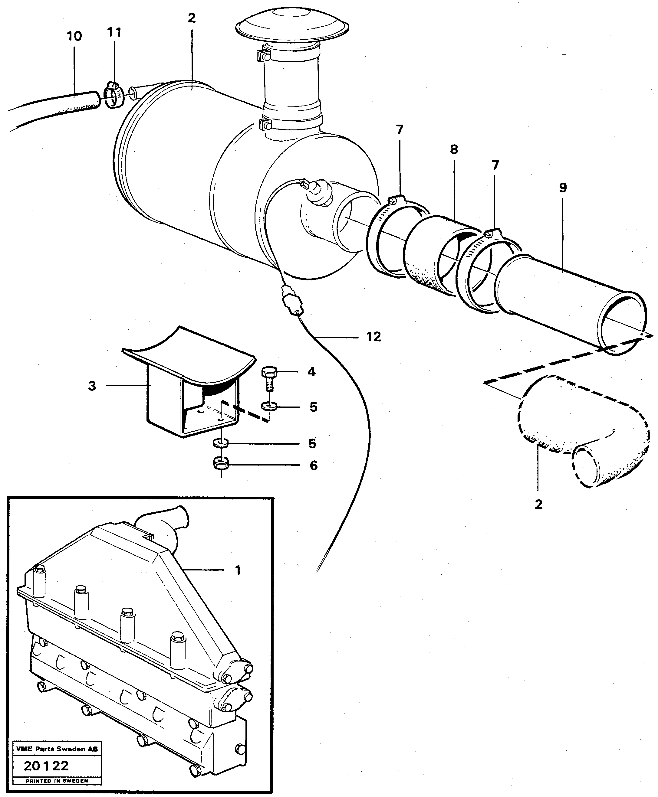 Схема запчастей Volvo L70 - 25545 Inlet manifold 90823,91259,91260 L70 L70 S/N -7400/ -60500 USA