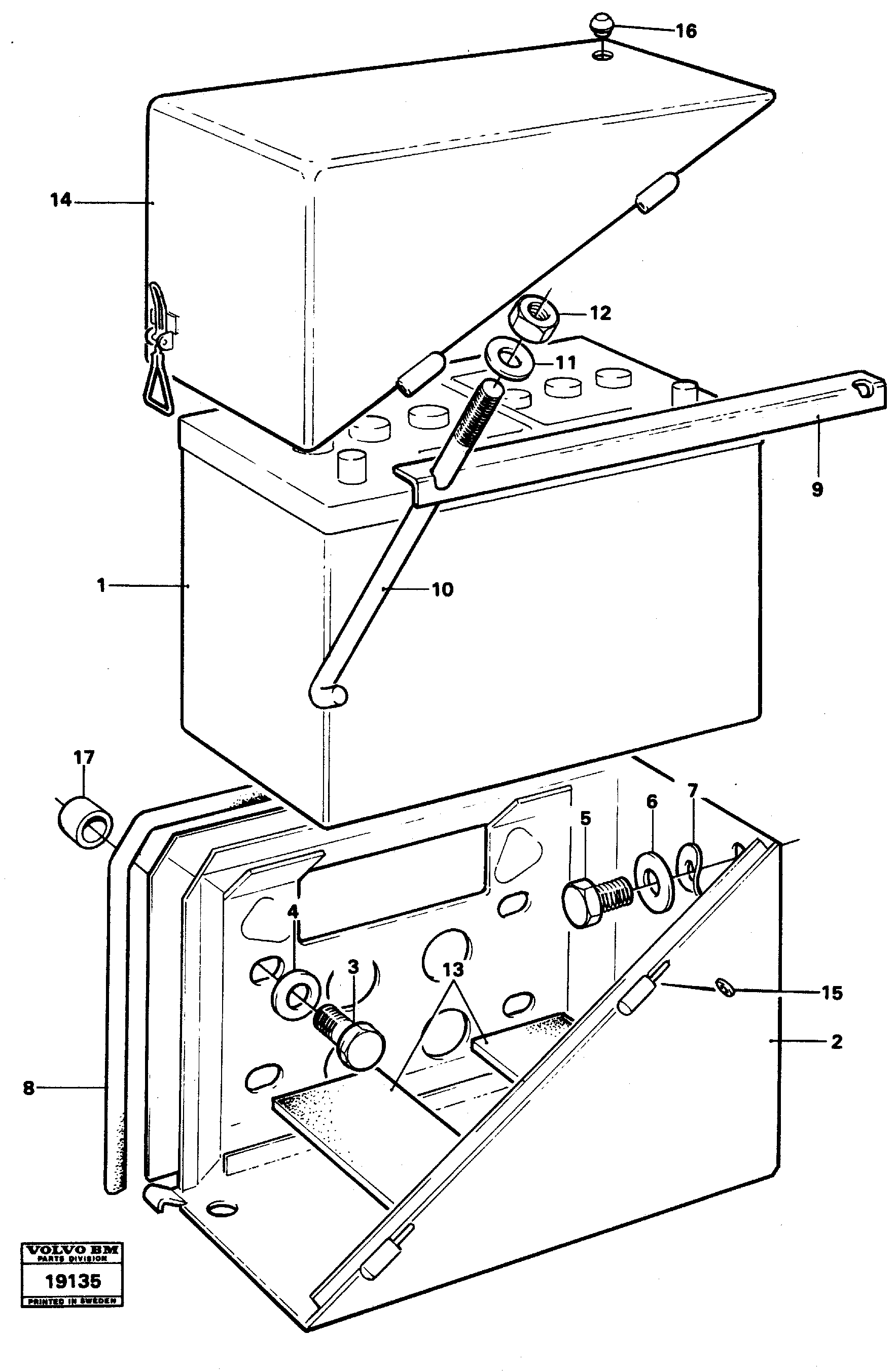 Схема запчастей Volvo L70 - 21951 Battery box L70 L70 S/N -7400/ -60500 USA