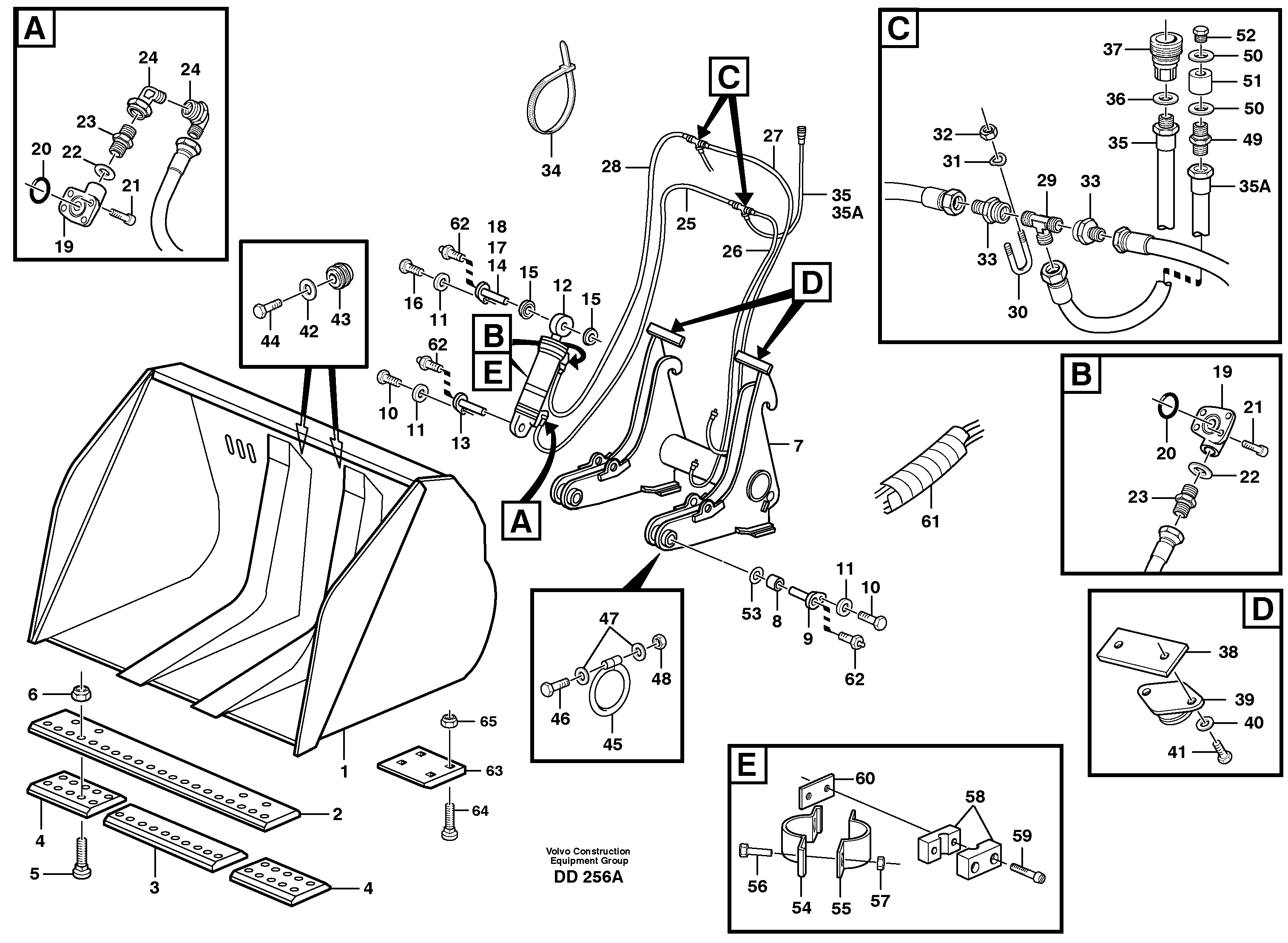 Схема запчастей Volvo L70 - 22821 High-tipping bucket ATTACHMENTS ATTACHMENTS WHEEL LOADERS GEN. - C