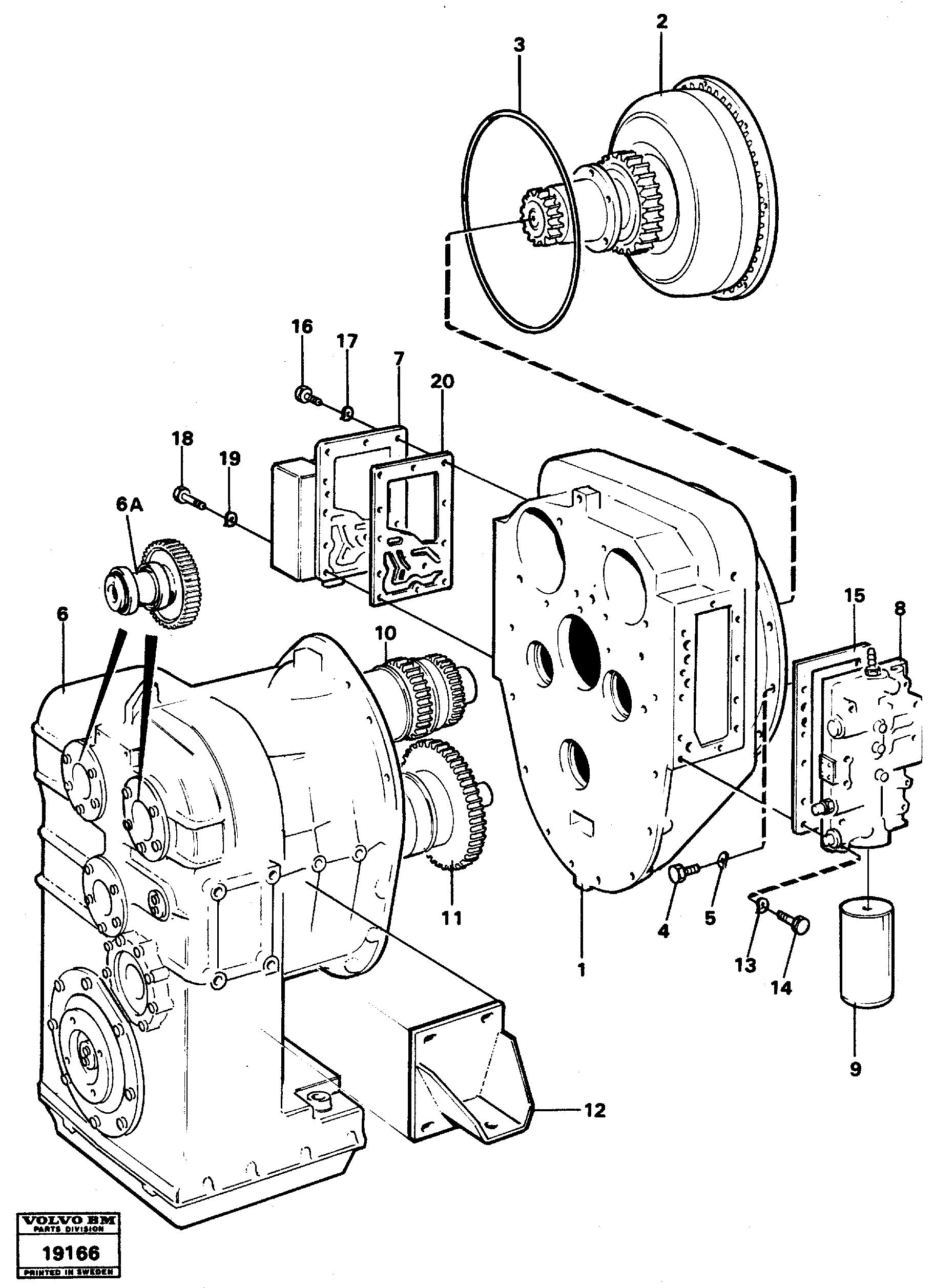 Схема запчастей Volvo L70 - 11542 Hydraulic transmission with fitting parts L70 L70 S/N -7400/ -60500 USA