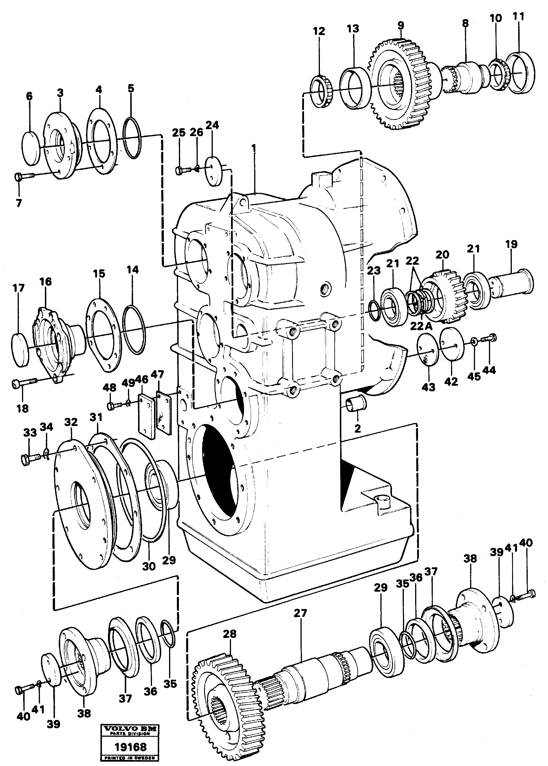 Схема запчастей Volvo L70 - 11543 Clutch housing 4-speeds L70 L70 S/N -7400/ -60500 USA