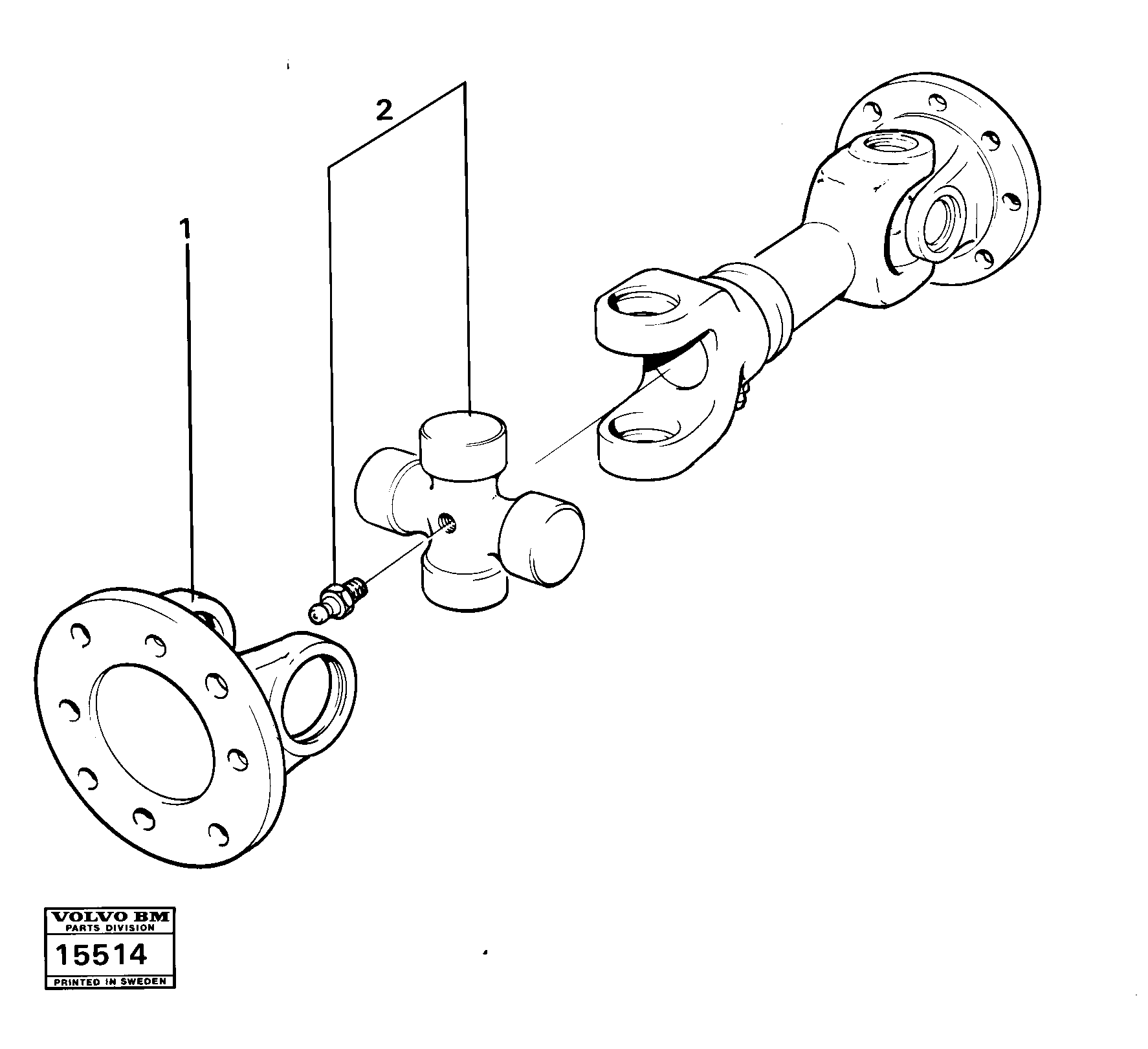 Схема запчастей Volvo L70 - 12695 Power shaft middle,rear L70 L70 S/N -7400/ -60500 USA