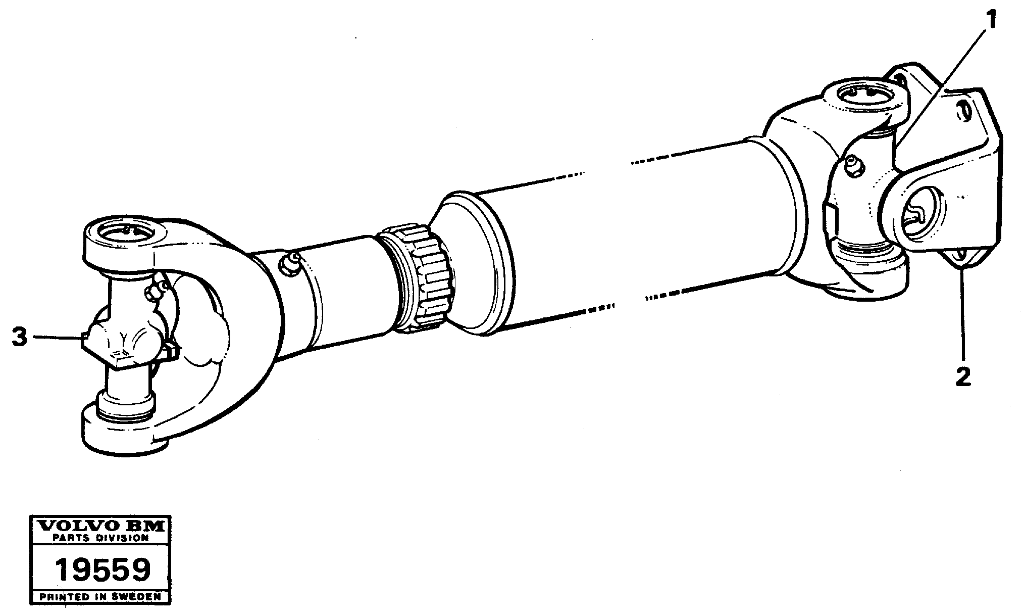 Схема запчастей Volvo L70 - 12696 Propeller shaft middle L70 L70 S/N -7400/ -60500 USA